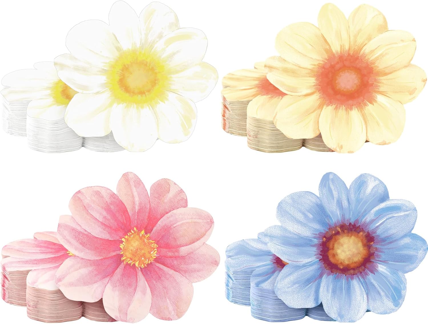Qilery 100 Pcs Flower Shaped Napkins for Parties