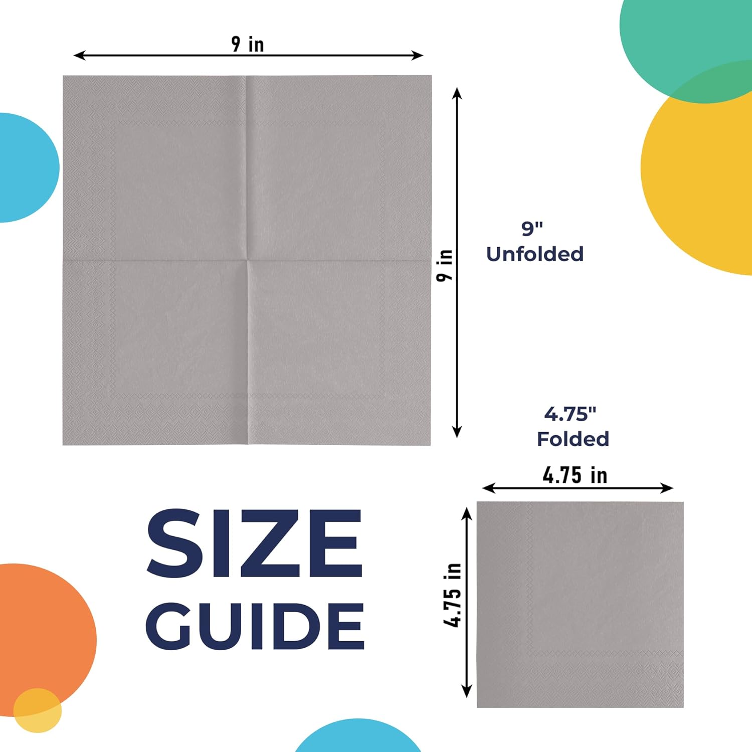 Exquisite 50 Pcs 2 Ply Silver Disposable Napkins for Parties