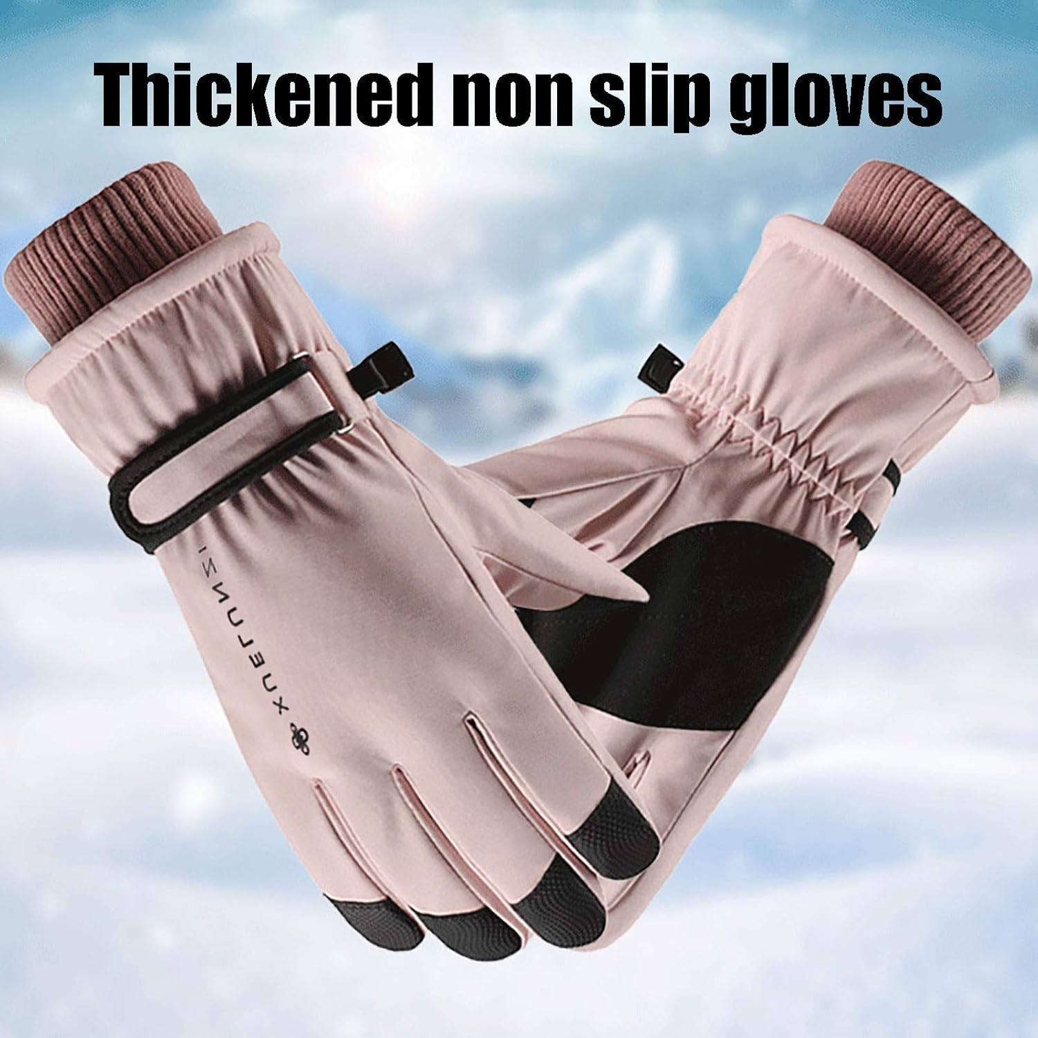 Mens Winter Windproof Touchscreen Velvet Gloves for Cold Weather