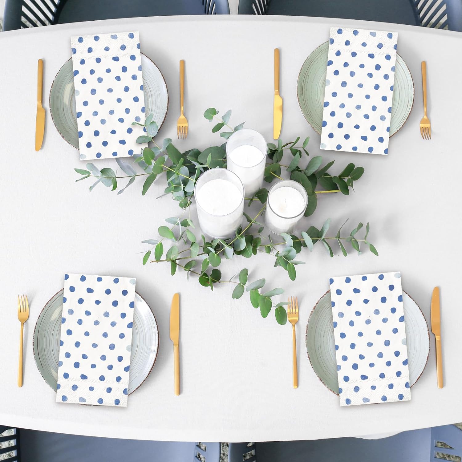 Whaline Polka Dots Paper Napkins 80Pcs Wedding Party Supplies