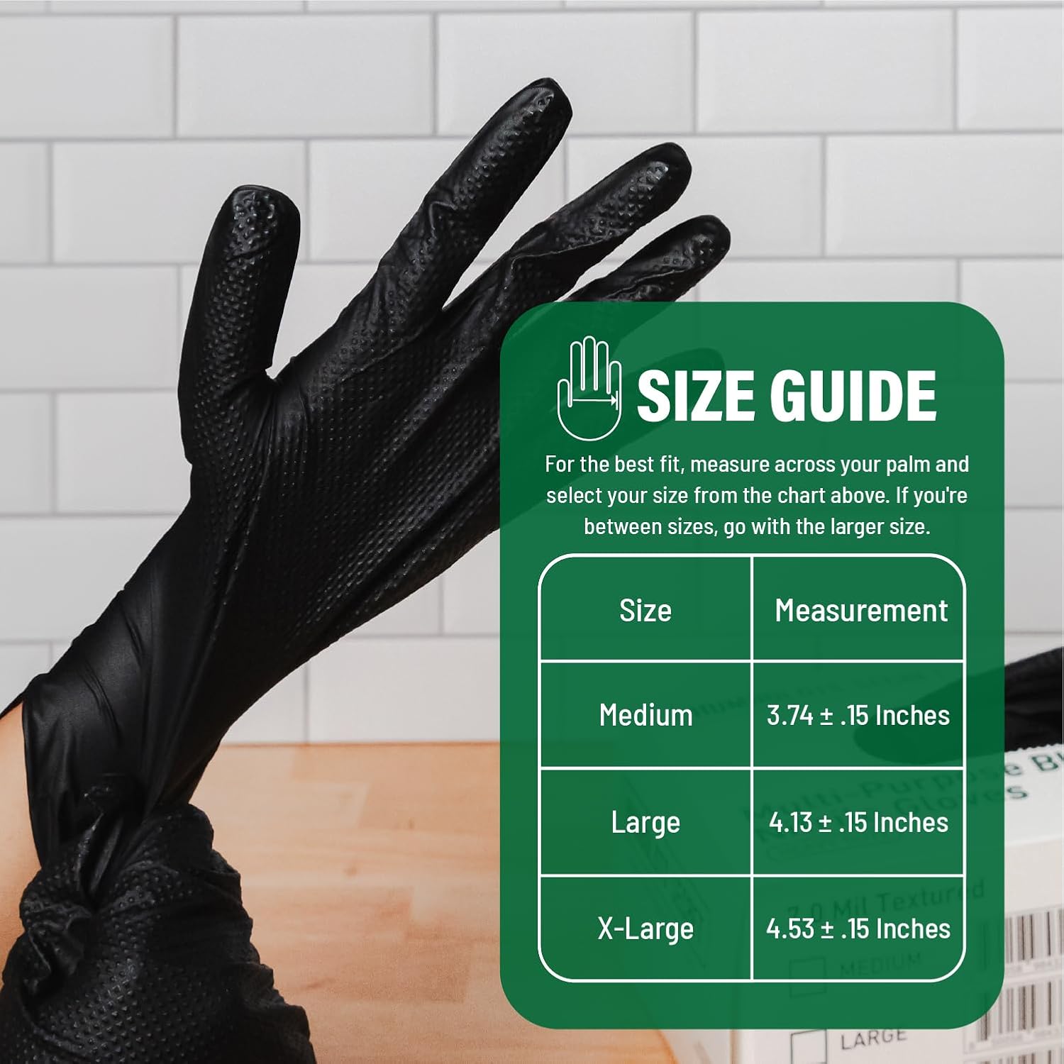 Humboldts Secret Black Nitrile Gloves Disposable Latex Free Powder Free