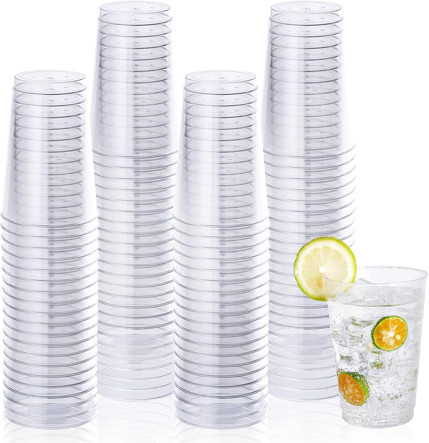 Vplus 150 Pack 12 OZ Reusable Clear Plastic Cups for Parties