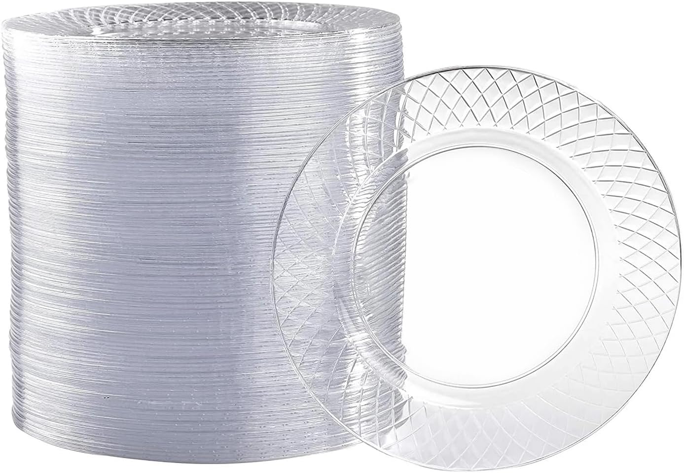 Prestee 100 Pack Clear Plastic Plates for Parties