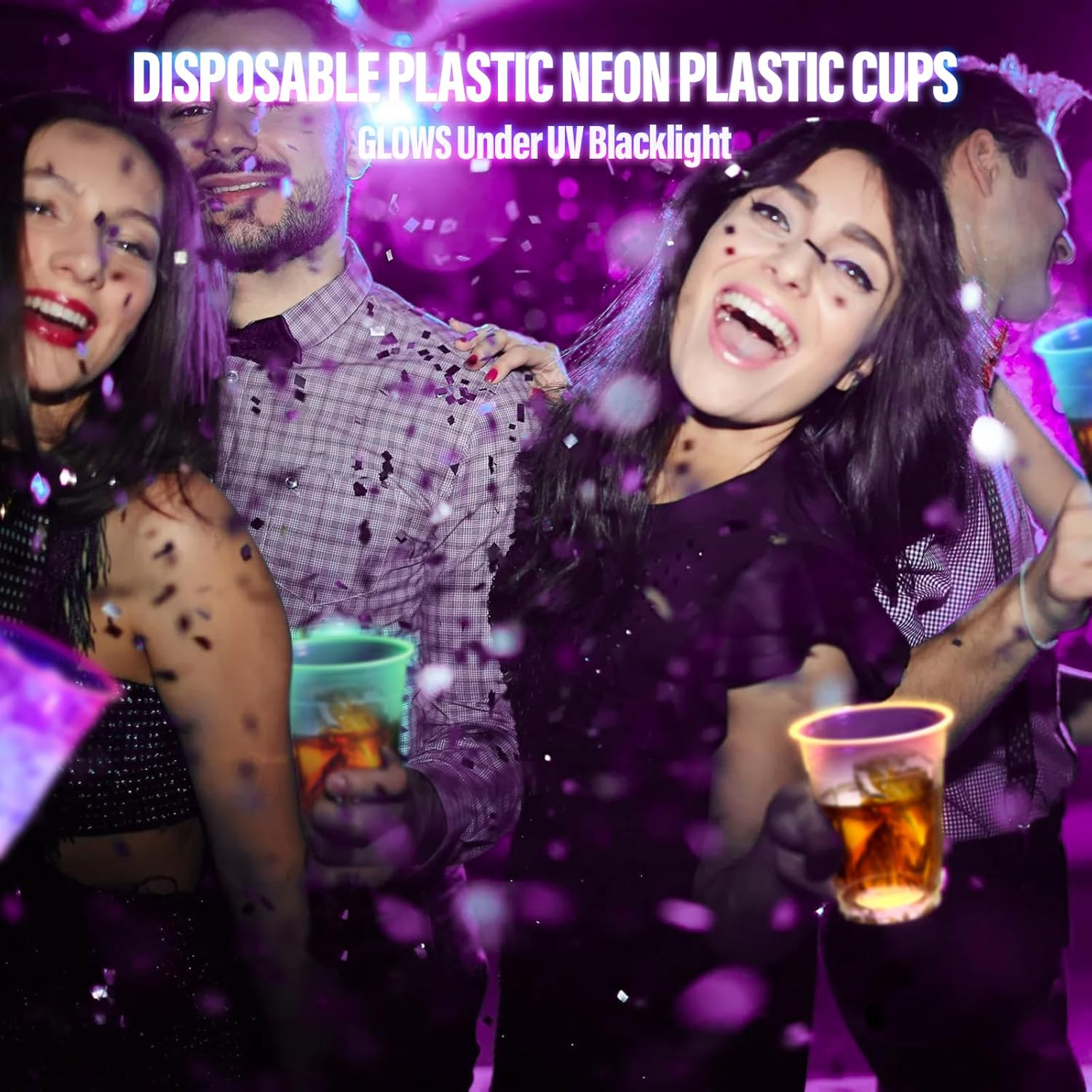KesaPlan 120 Piece Neon Glow Cups 12 OZ