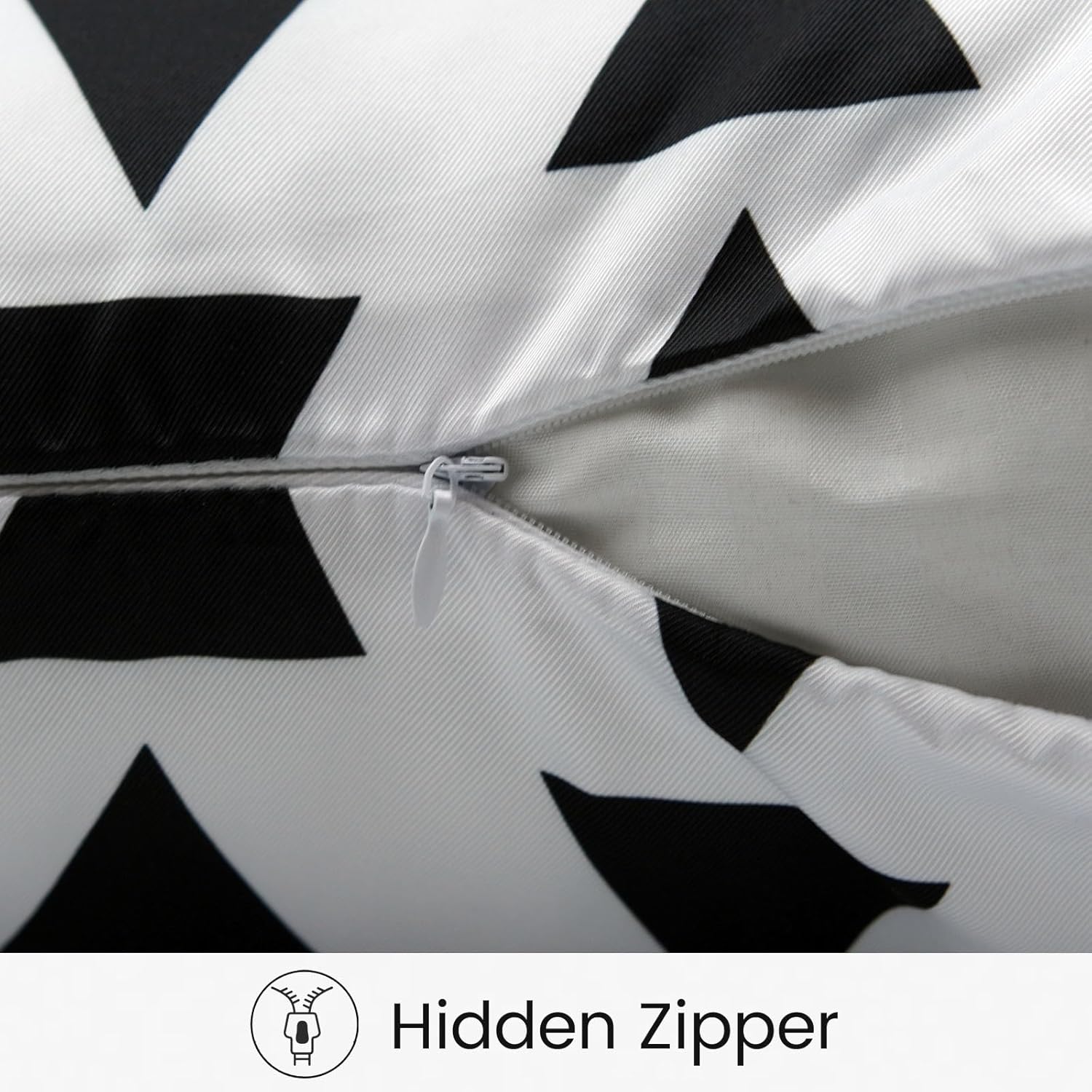 Waterproof Throw Pillow Covers Set of 4 18x18 Black and White