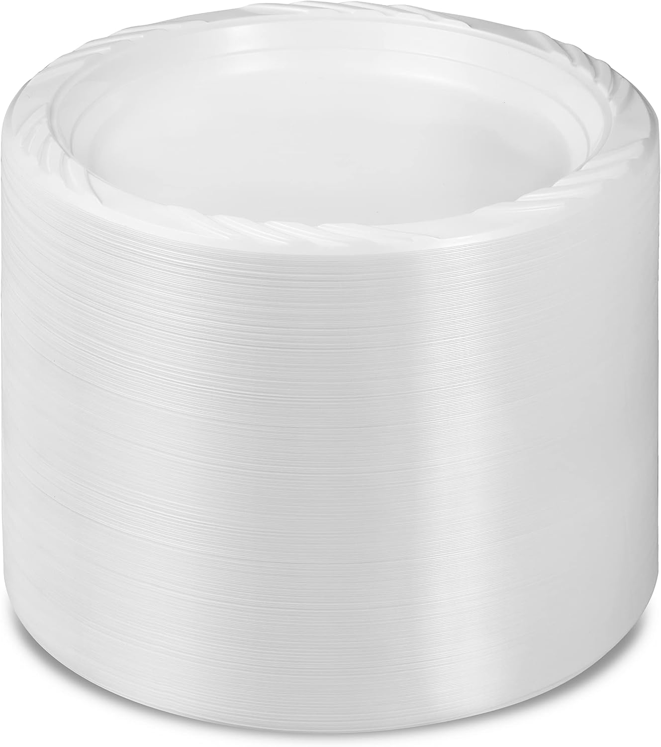 200 Pack White Plastic Dinner Plates 9 Inch