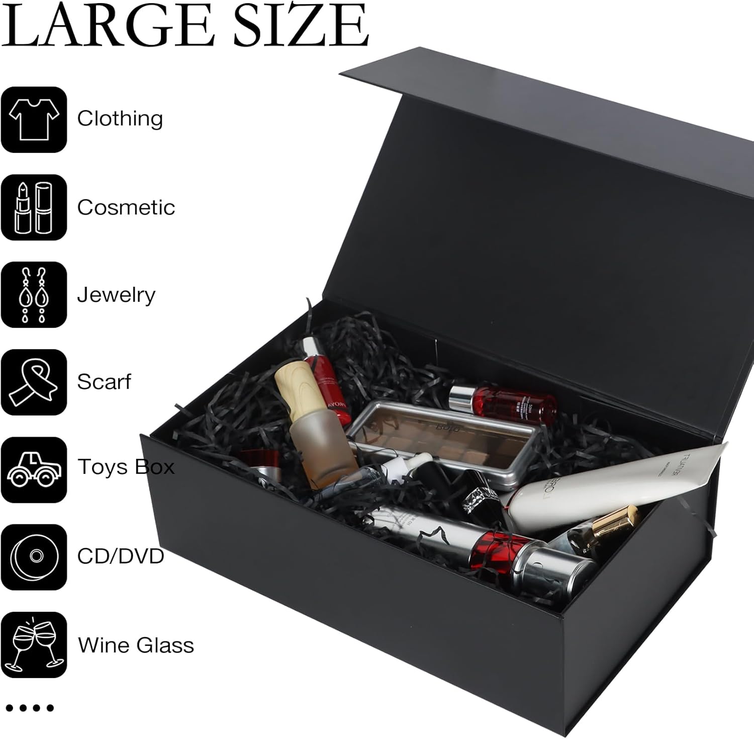 LFBOX Black Magnetic Gift Box 138x83x44 in 1 Pack