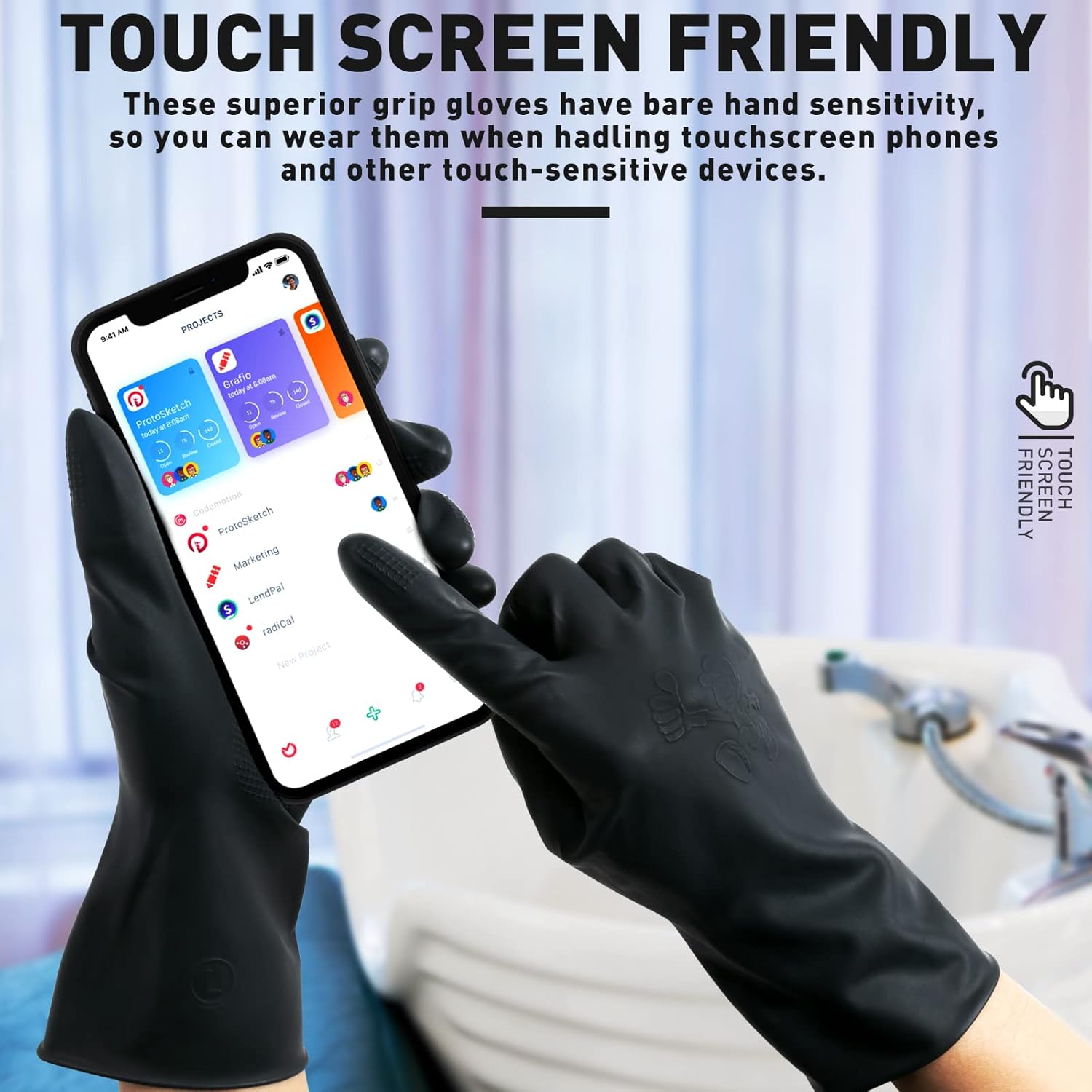 ThxToms Chemical Resistant Latex Gloves 5 Pairs
