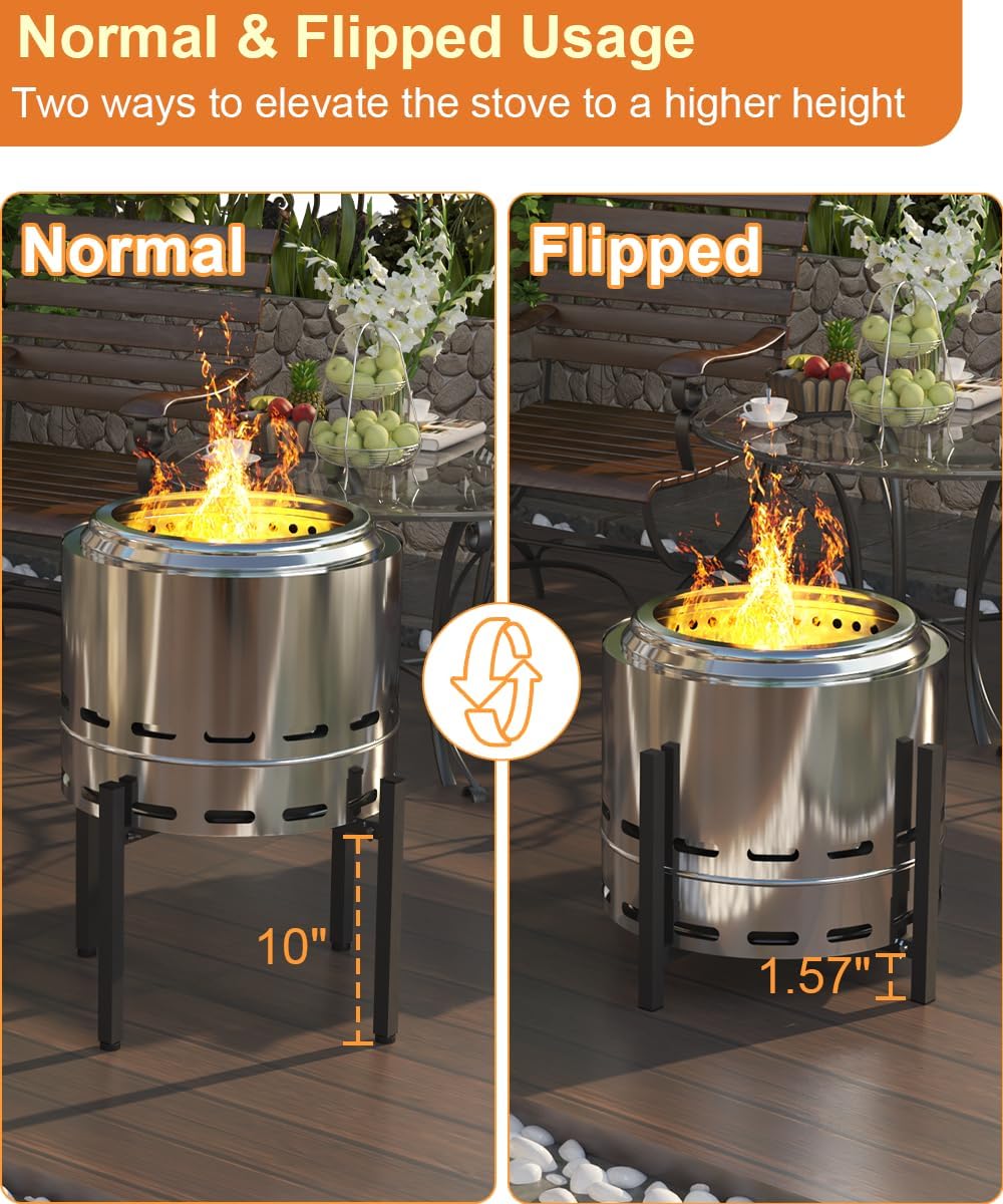 Garbuildman Firepit Stand for 15-27 Inch Fire Pits