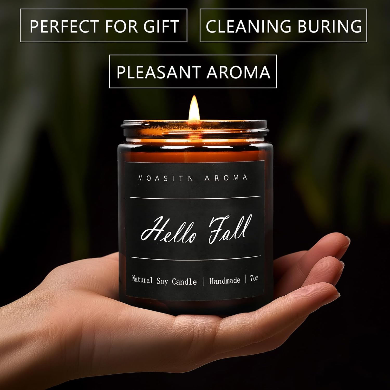 MOASITN Fall Scented Candles for Home - Natural Soy Aromatherapy Candles 7oz