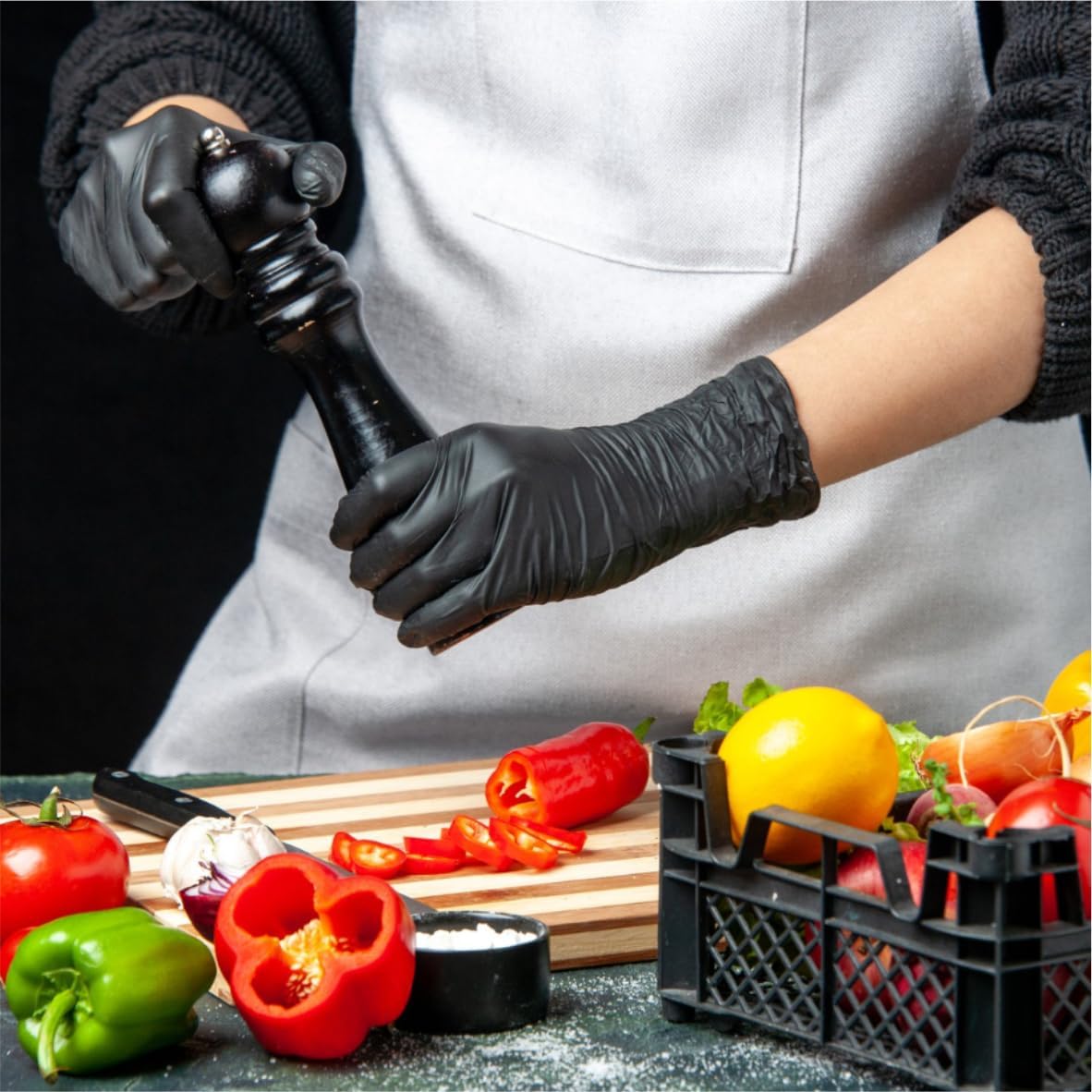 RADGER Premium Black Nitrile Gloves 4 Mil Thick