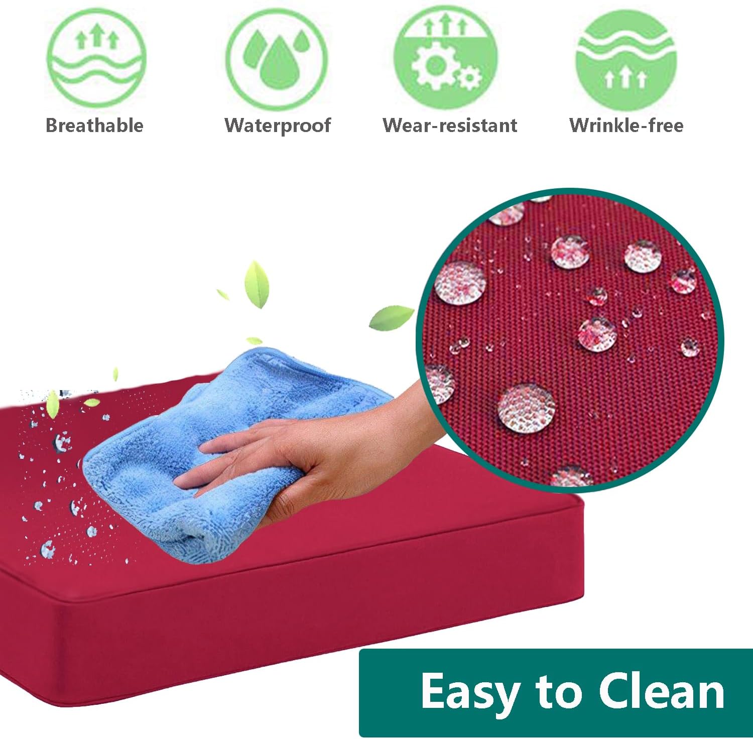 Oslimea 4Pack 24x24x4 Inch Outdoor Cushion Covers Red
