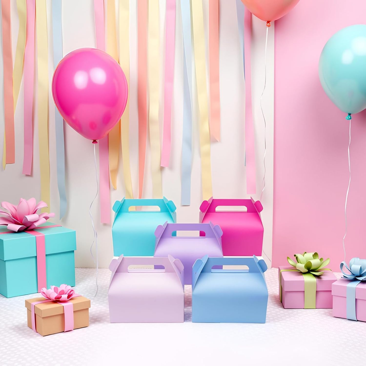 UnicoPak 30 Pack Pastel Gable Treat Boxes