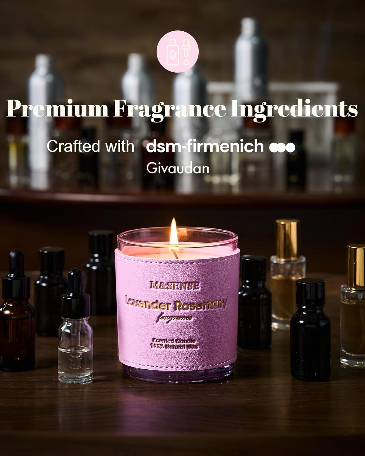 MSENSE Cinnamon Tobacco Scented Candle 10oz 42-Hour Burn