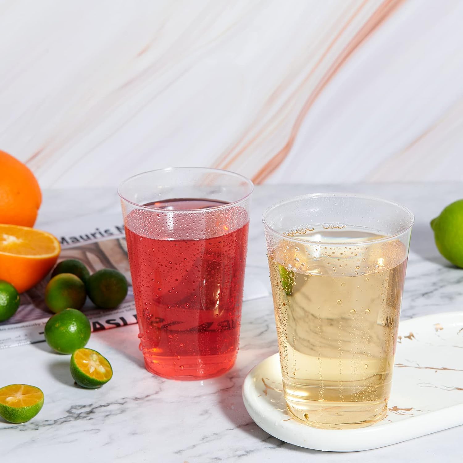Vplus 150 Pack 12 OZ Reusable Clear Plastic Cups for Parties