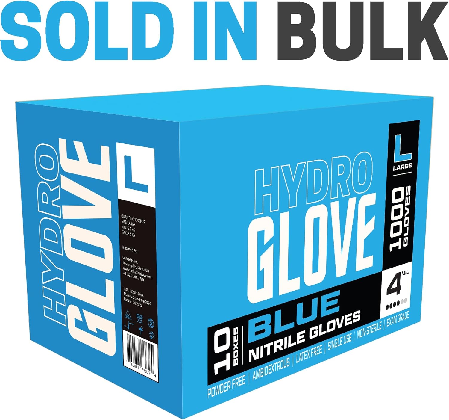 4 Mil Blue Nitrile Gloves Case of 1000