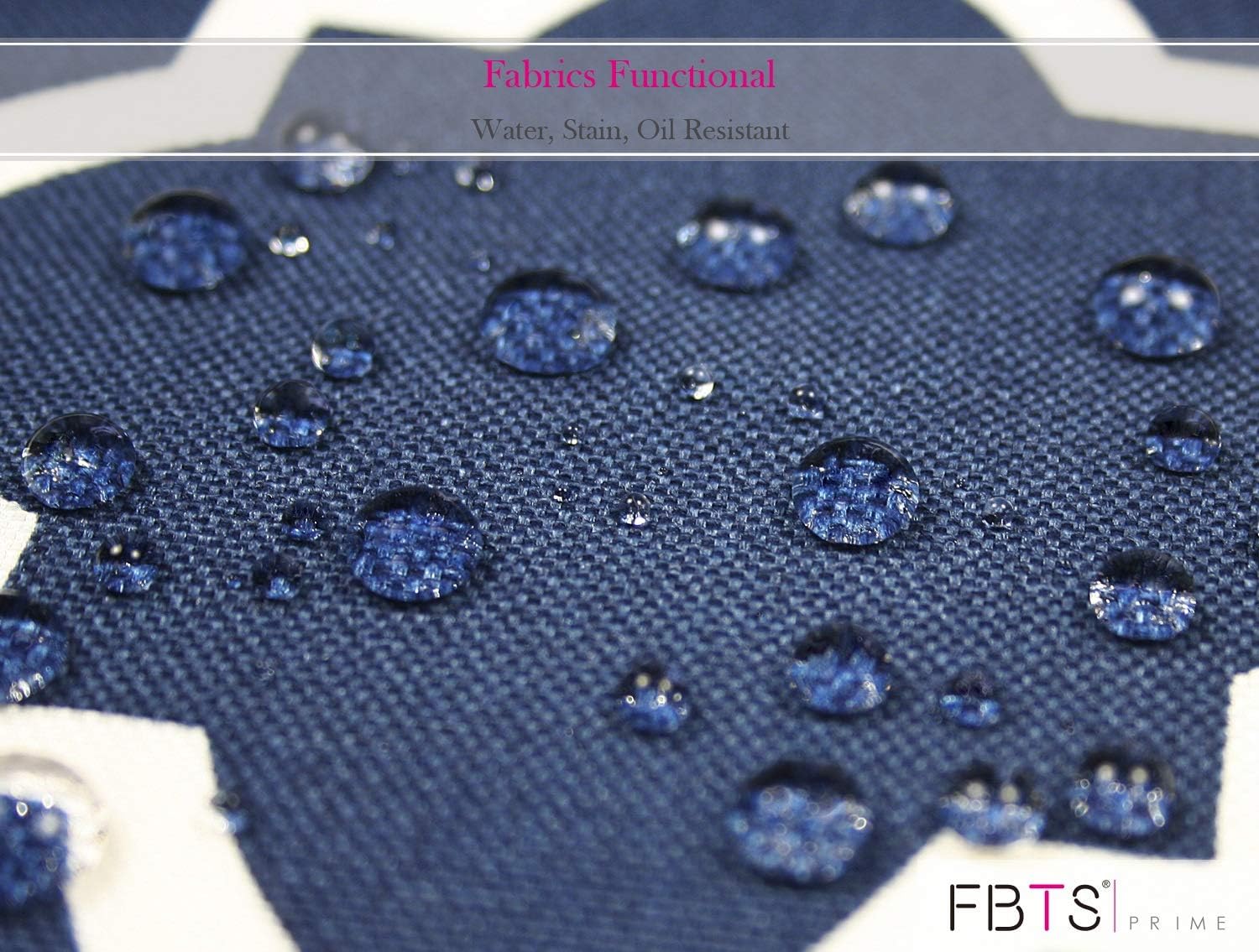 Fabritones 2 Pack Navy Paisley Outdoor Throw Pillows with Inserts 18x18 Inch