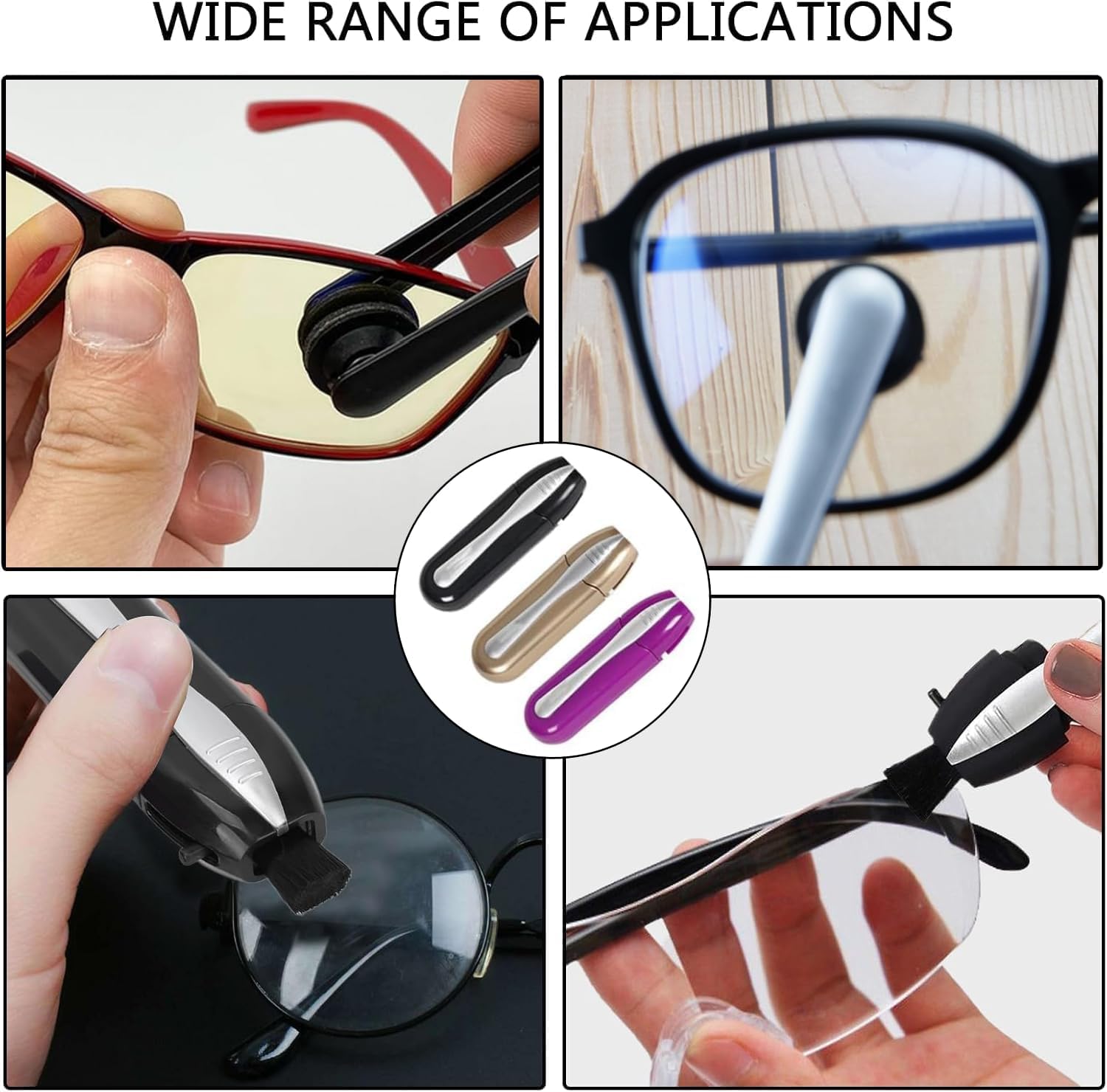 3Pcs Glasses Cleaner Kit with Microfiber and Brush
