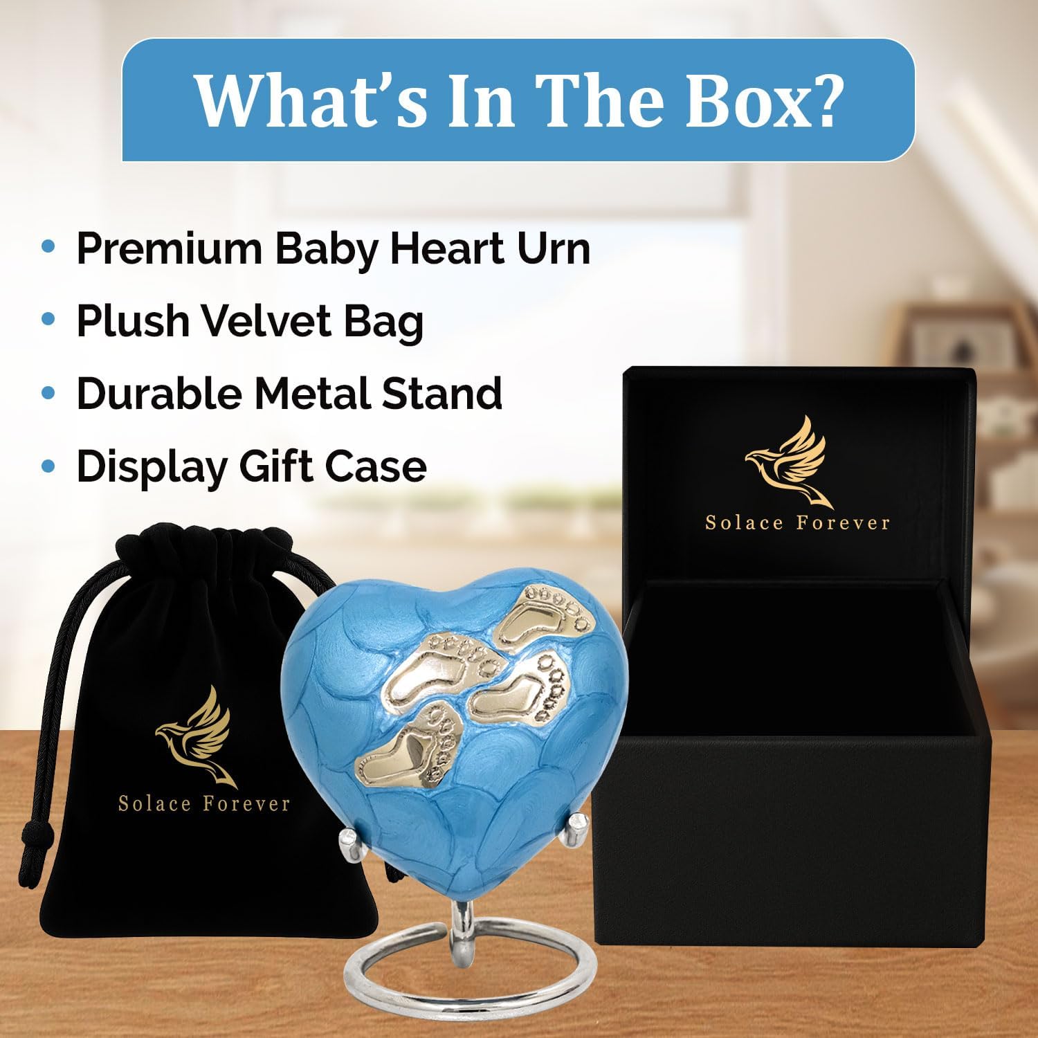 Baby Urns for Ashes Boy Girl - Heart Shaped Mini Urn with Stand