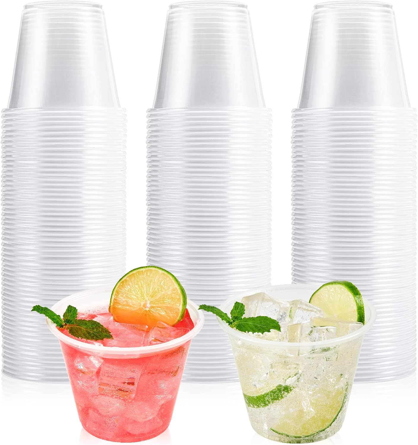 Lilymicky 300 Pack 9 Oz Clear Plastic Cups for Parties