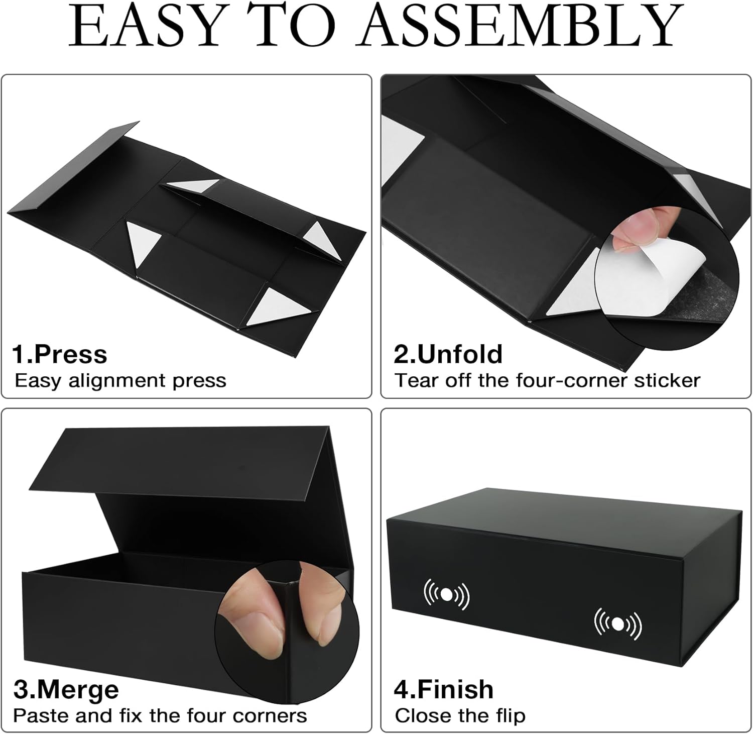 LFBOX Black Magnetic Gift Box 138x83x44 in 1 Pack