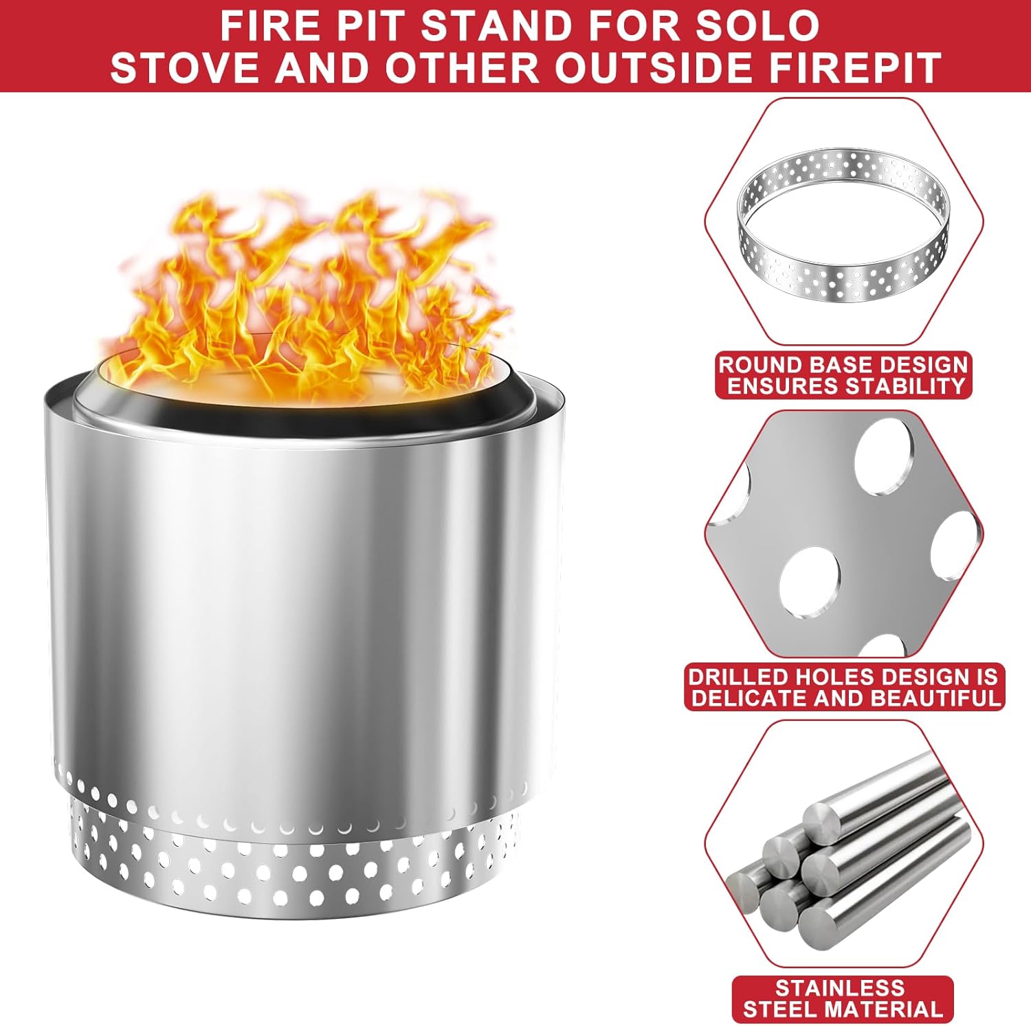 Fire Pit Stand for Solo Stove Bonfire 195 Inch