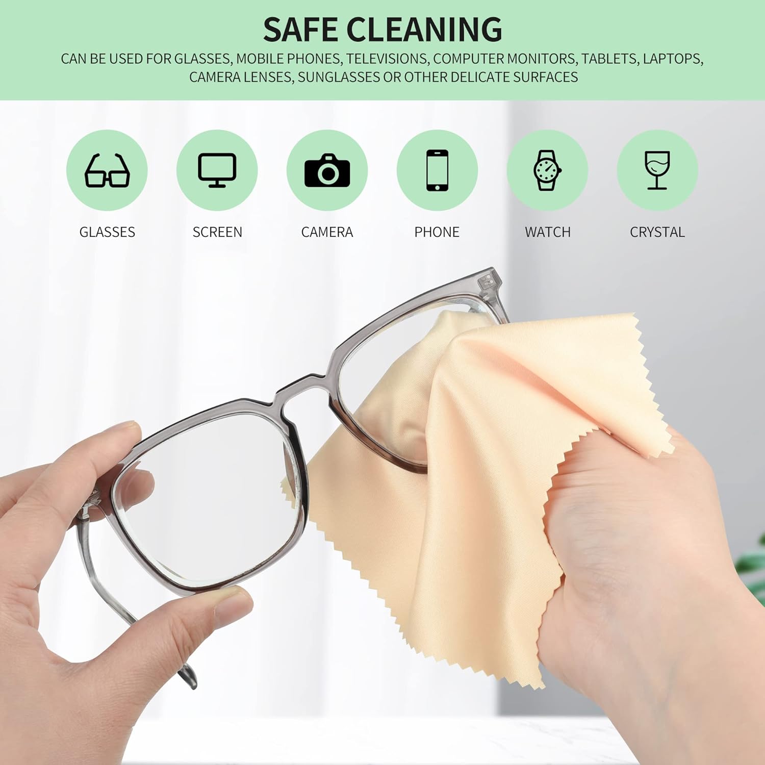 18 Pack Microfiber Cleaning Cloths for Glasses Phones Lenses and More