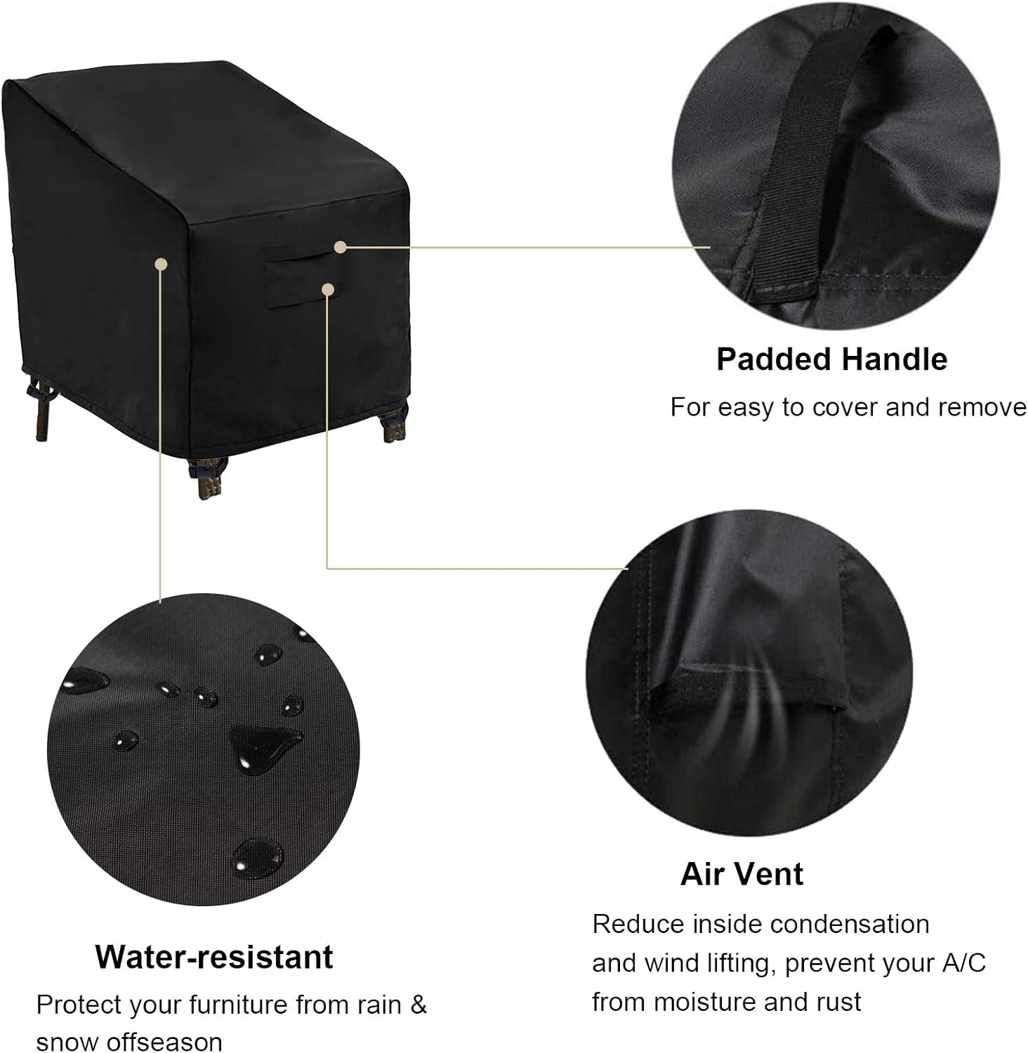 WOMACO Patio Swivel Chair Cover 31x31x38 2 Pack