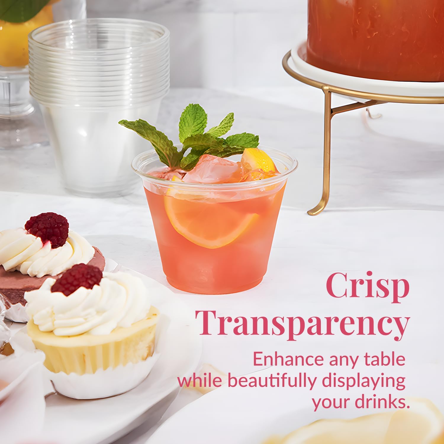 Prestee 200-Pack 9oz Clear Plastic Cups