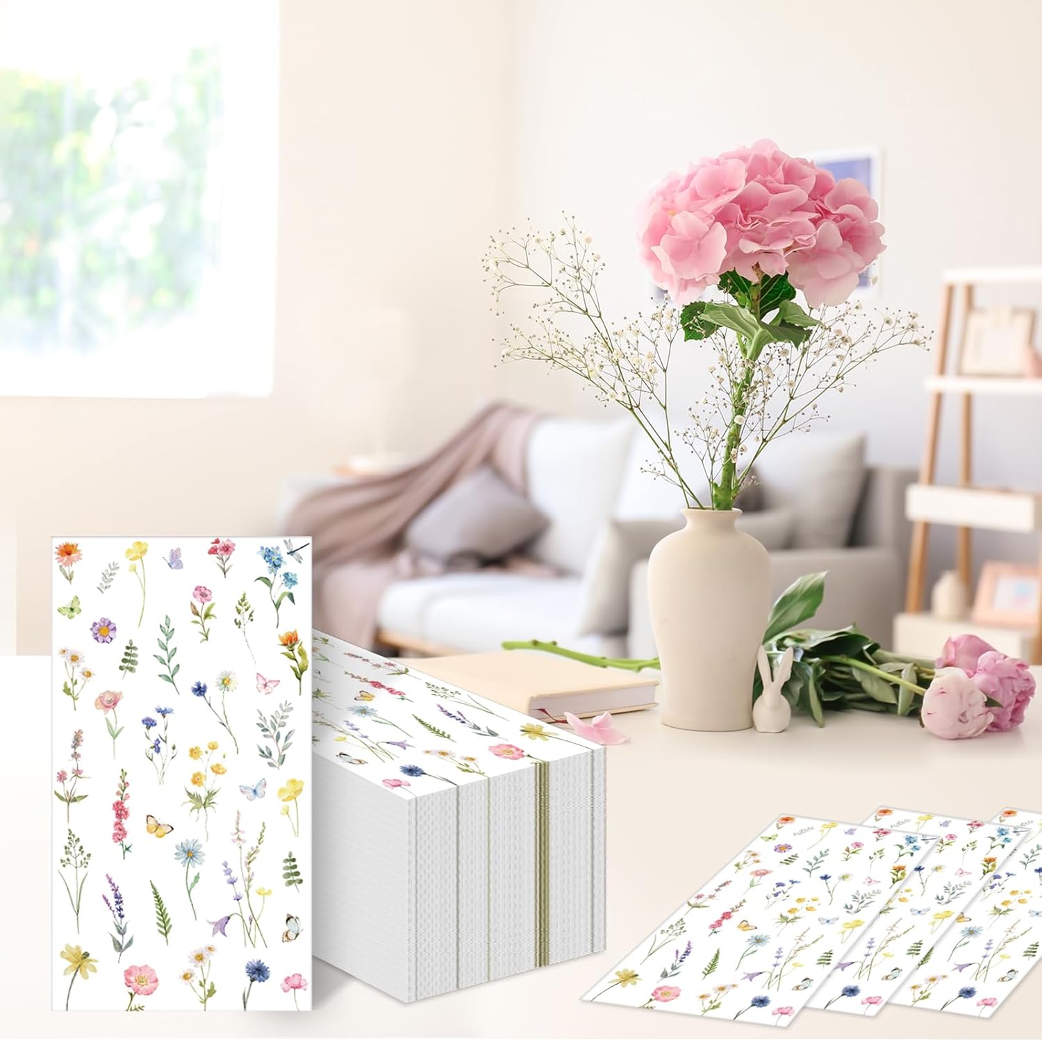 50pcs Wildflower Napkins for Parties and Home Use
