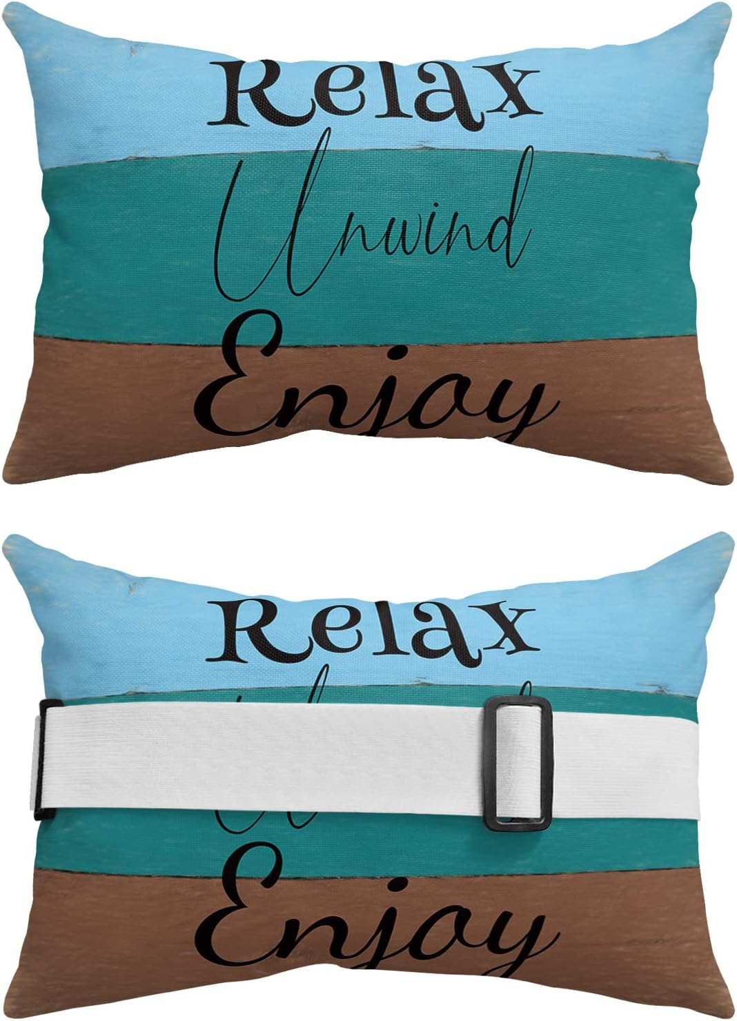 ZFUNCING Farmhouse Rustic Wooden Plank Pillow for Recliner Chair