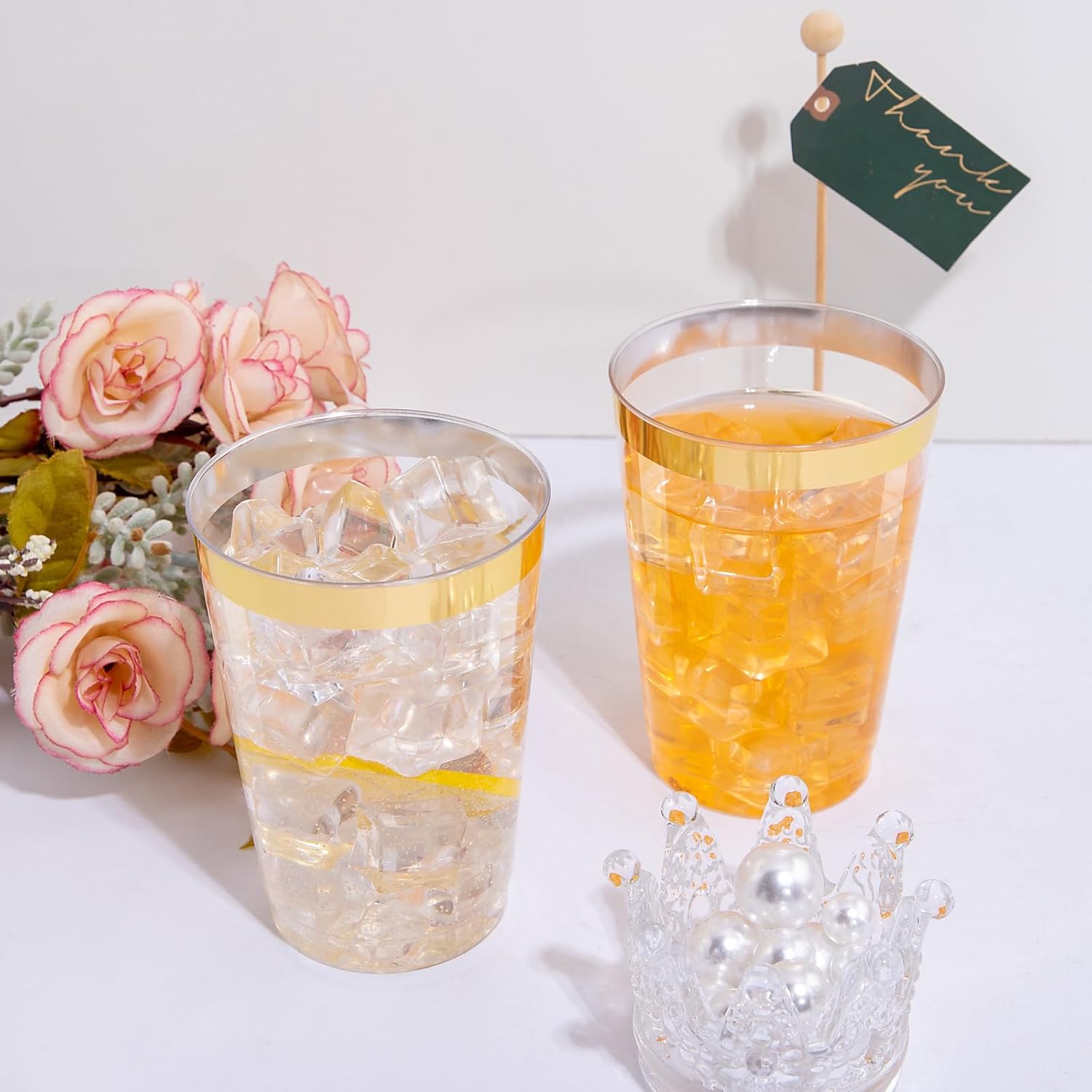 100 Pack 12 Oz Gold Plastic Cups for Parties and Weddings