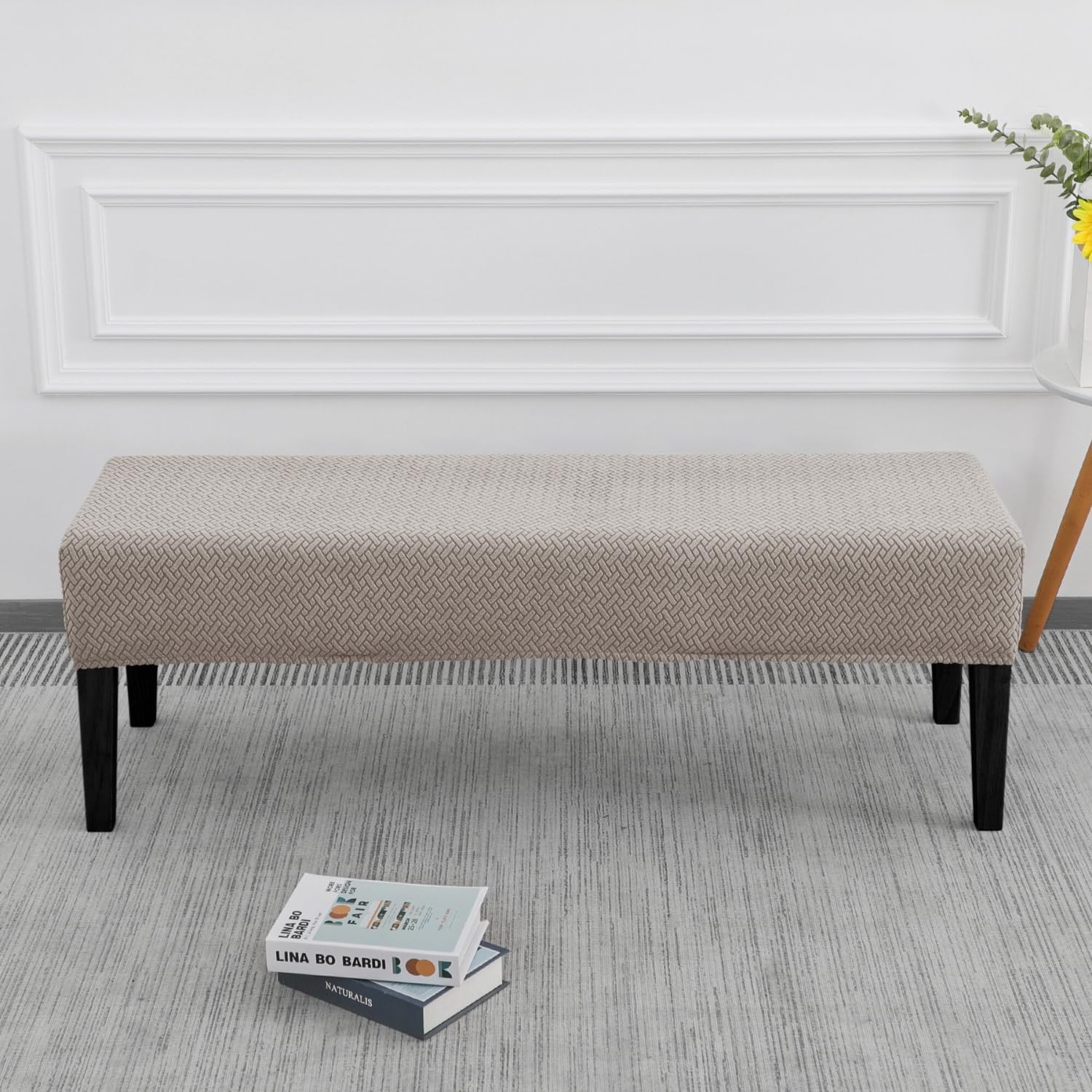 SPRINGRICO Stretch Dining Bench Cover Taupe