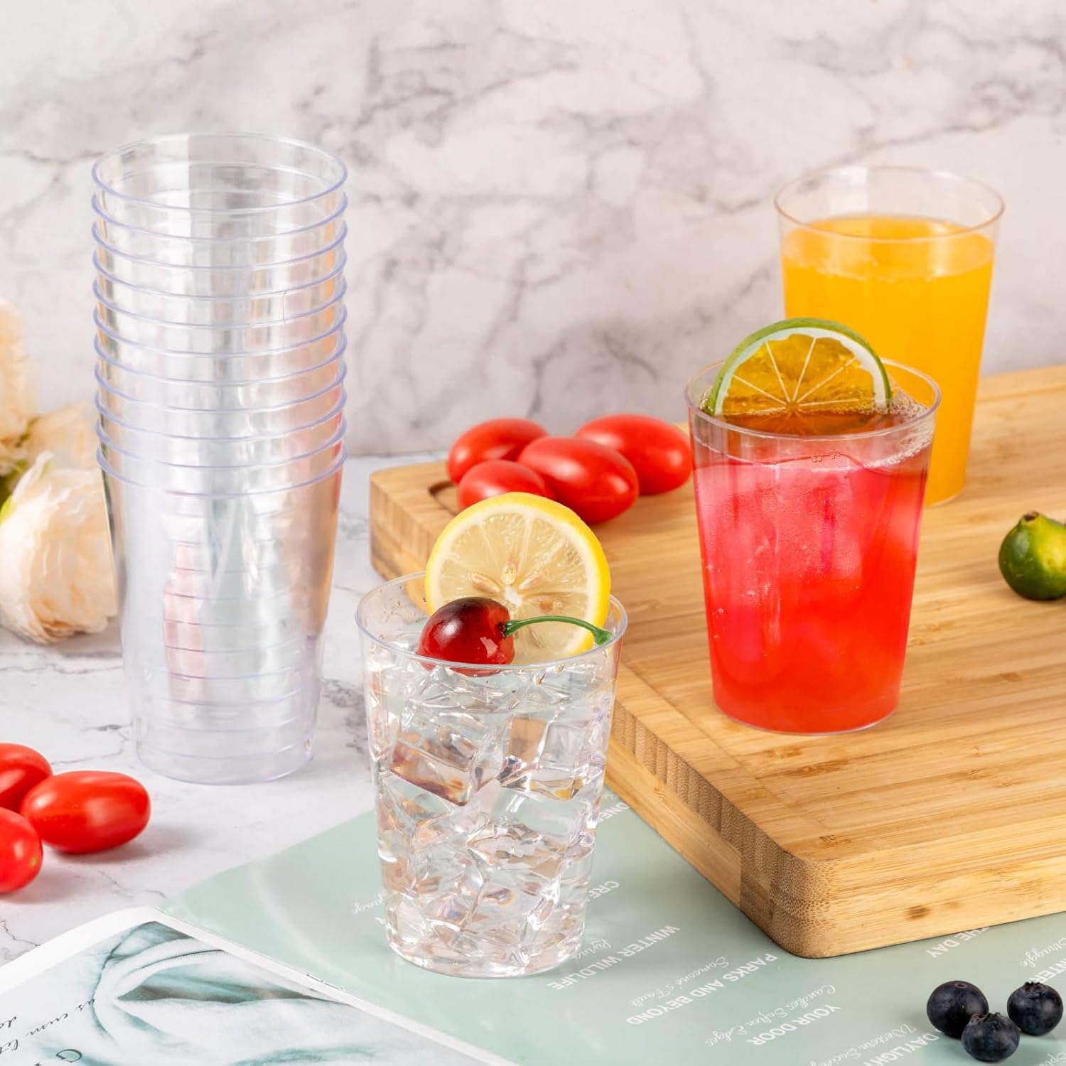 Goodluck 200PCS 10oz Clear Plastic Cups for Parties