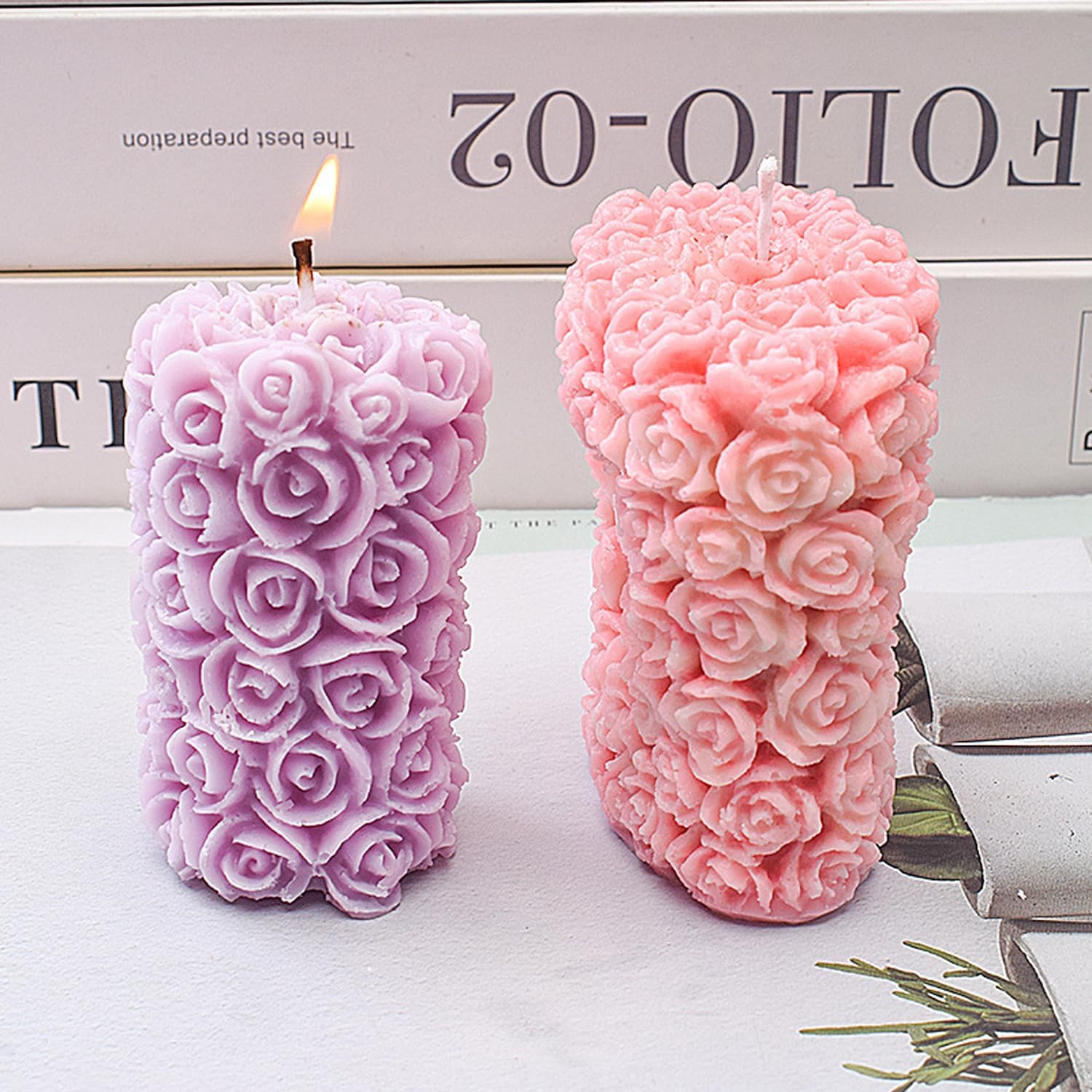 Rose Flower Clusters Aesthetic Scented Candle in Gift Box
