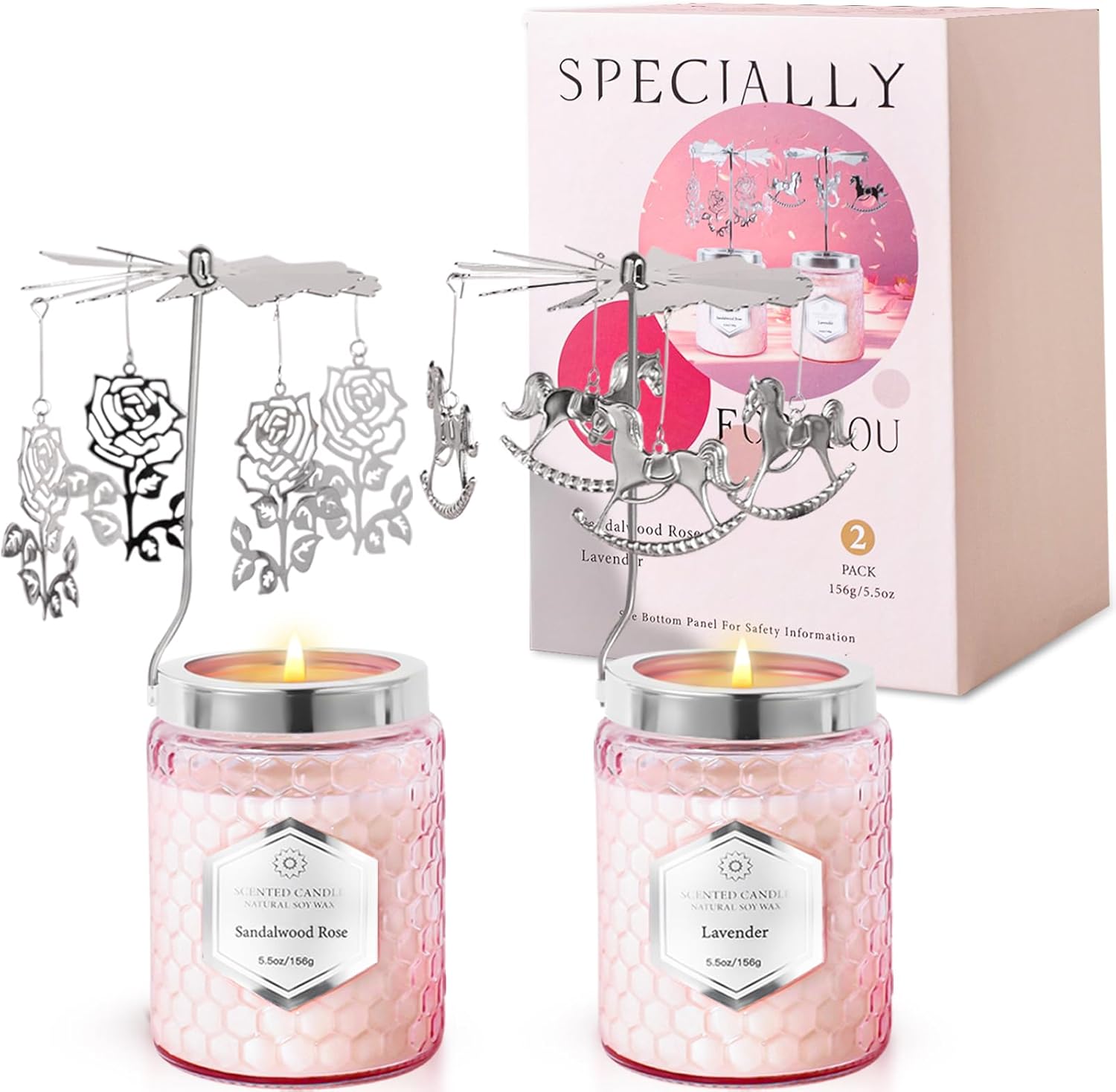 Rotatable Scented Candles for Women 55 Oz Set