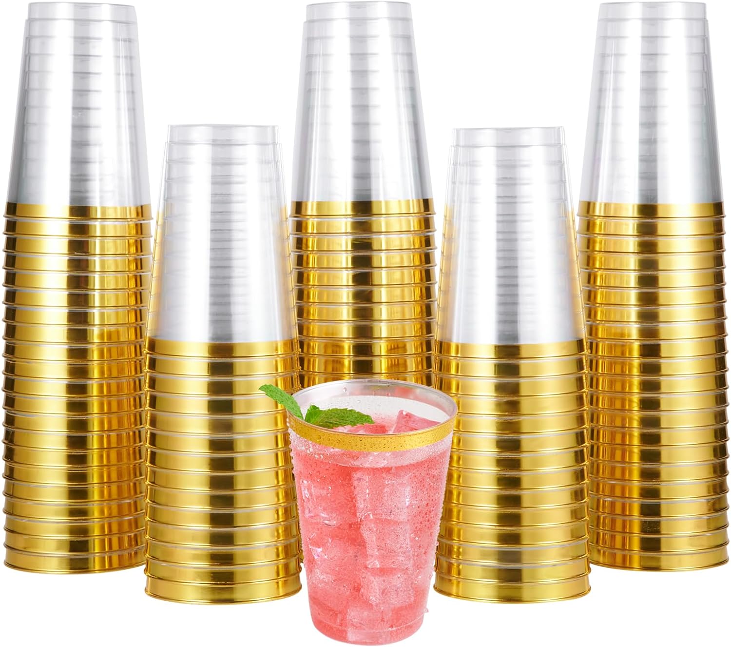 JOLLY CHEF 100 Pack 12 oz Clear Plastic Cups