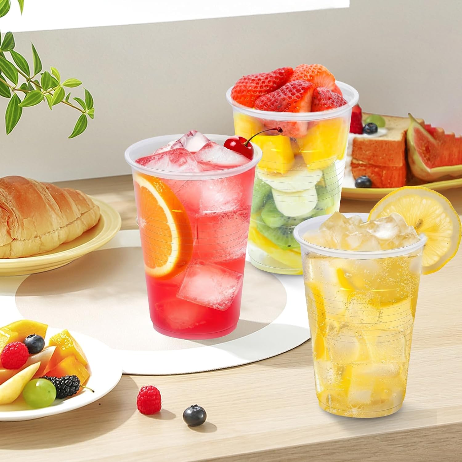 200 Pack 9 oz Clear Plastic Cups for Party Events