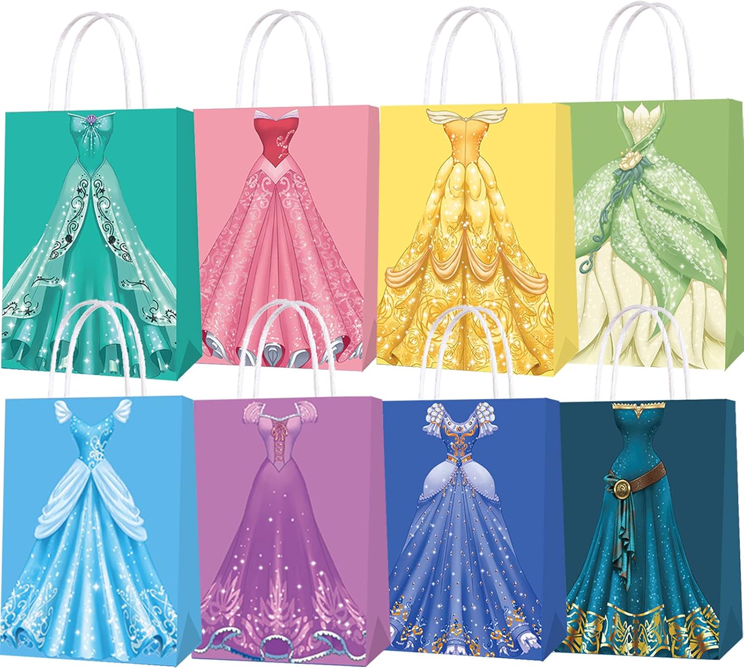 16 Packs Princess Party Gift Bags for Kids and Adults