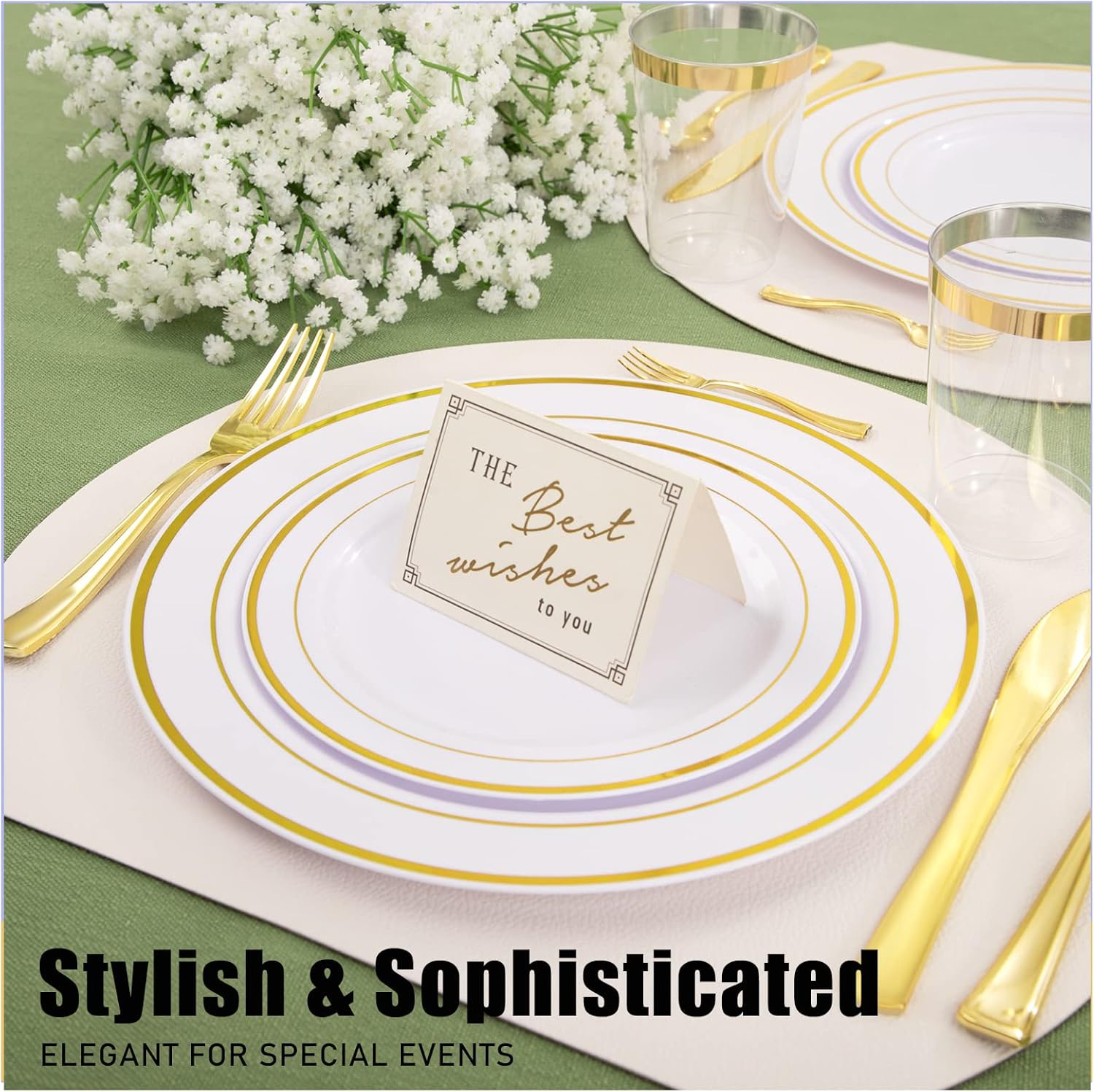 WDF 180 Piece Gold Plastic Cutlery Set