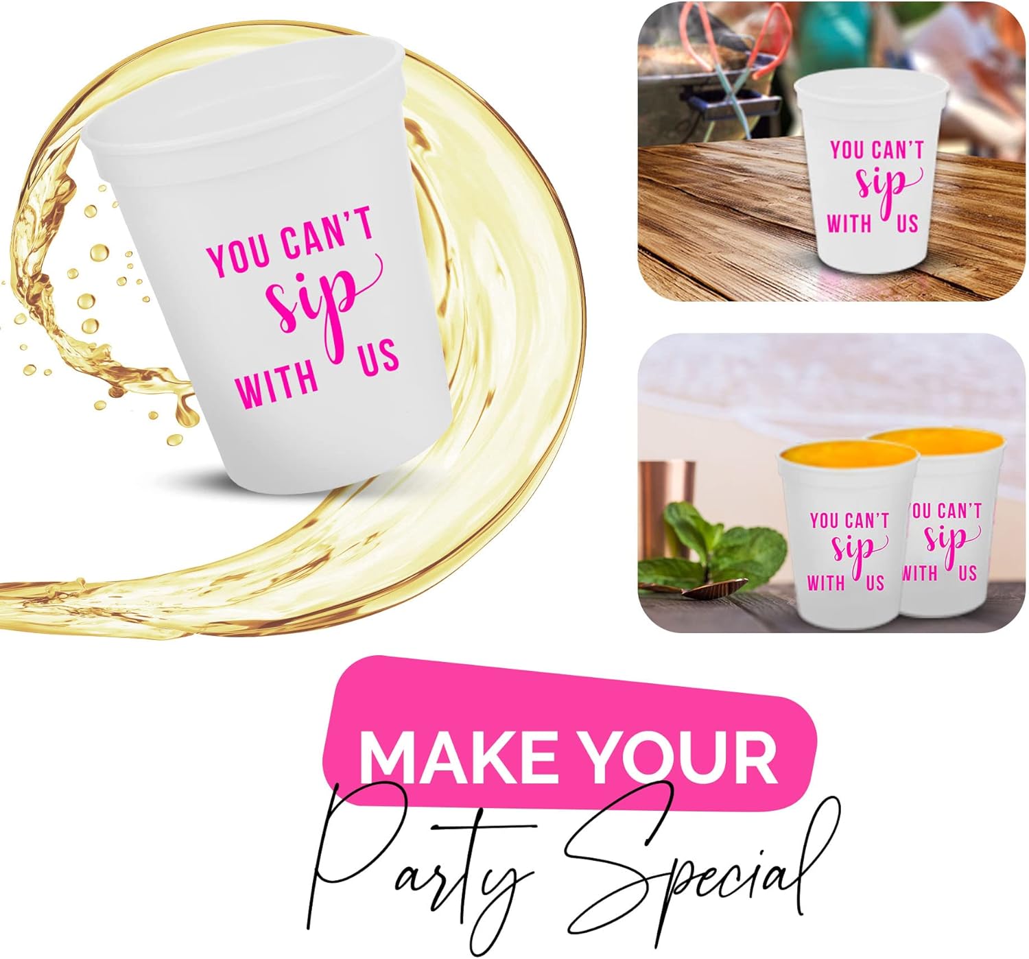 You Cant Sip With Us Party Cups Set of 12
