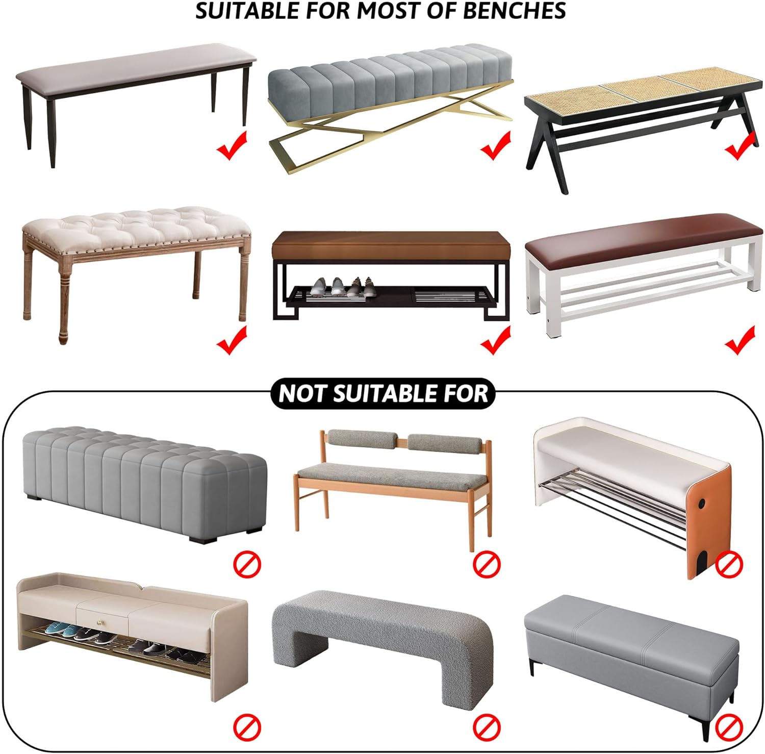 Stretch Bench Covers with Anti-Slip Design and Royal Print