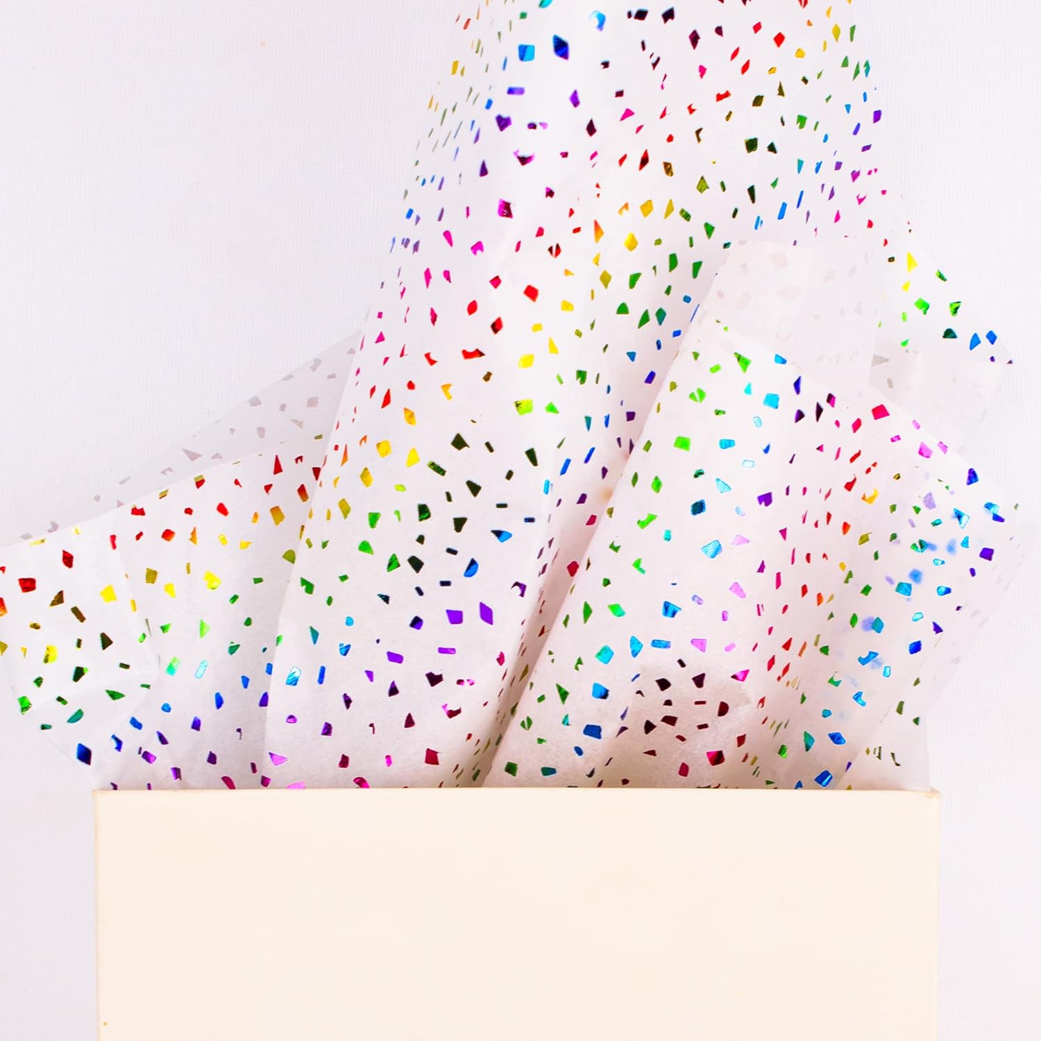 MR FIVE 10 Sheets 20x28 Rainbow Glitter Tissue Paper for Gift Wrapping