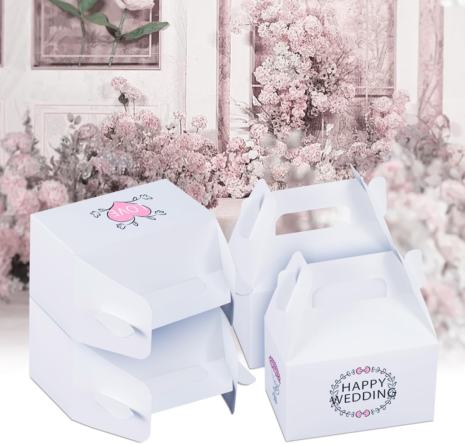 24 Pcs White Gable Boxes for Party Favors