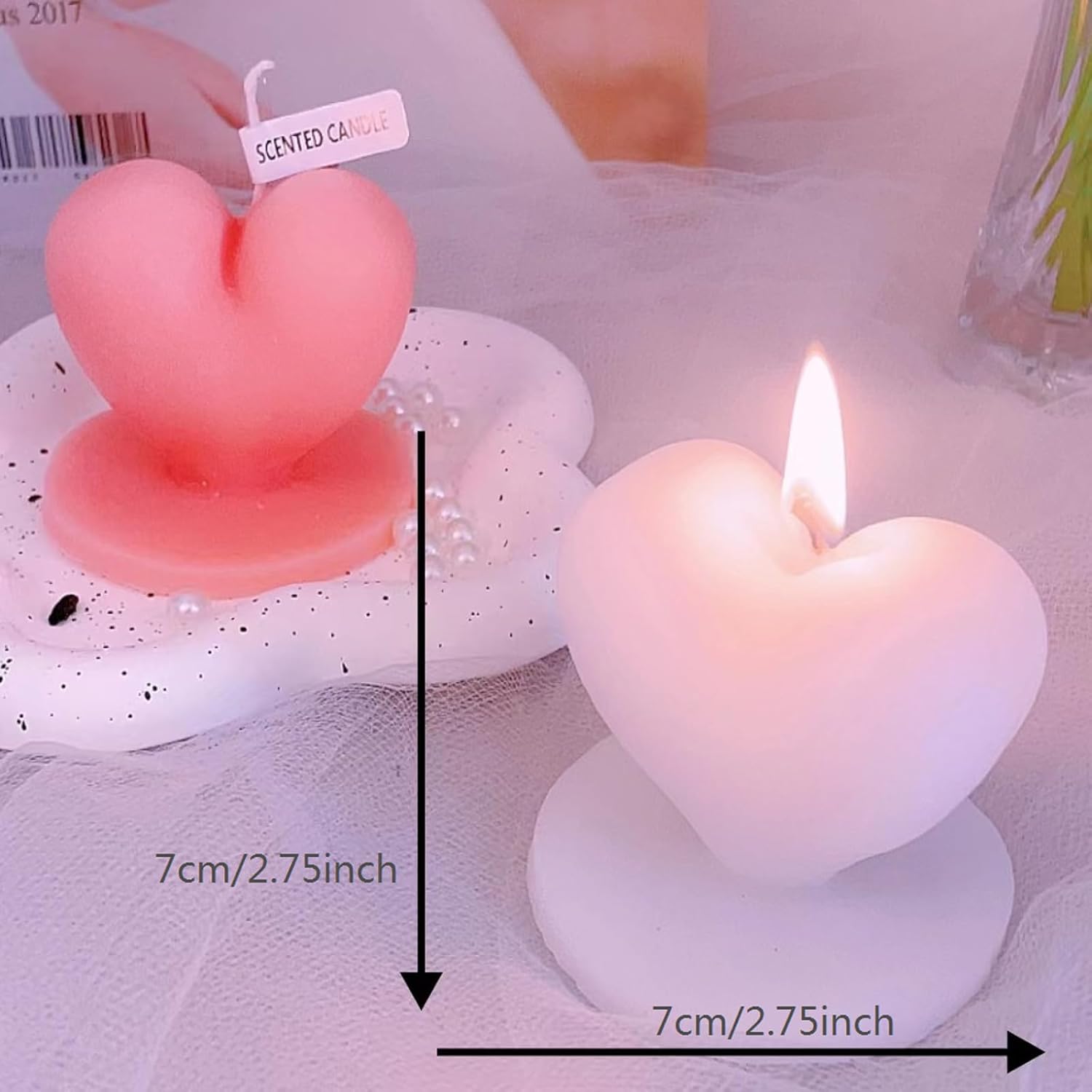 Heart Shape Scented Candle for Romantic Love and Stress Relief
