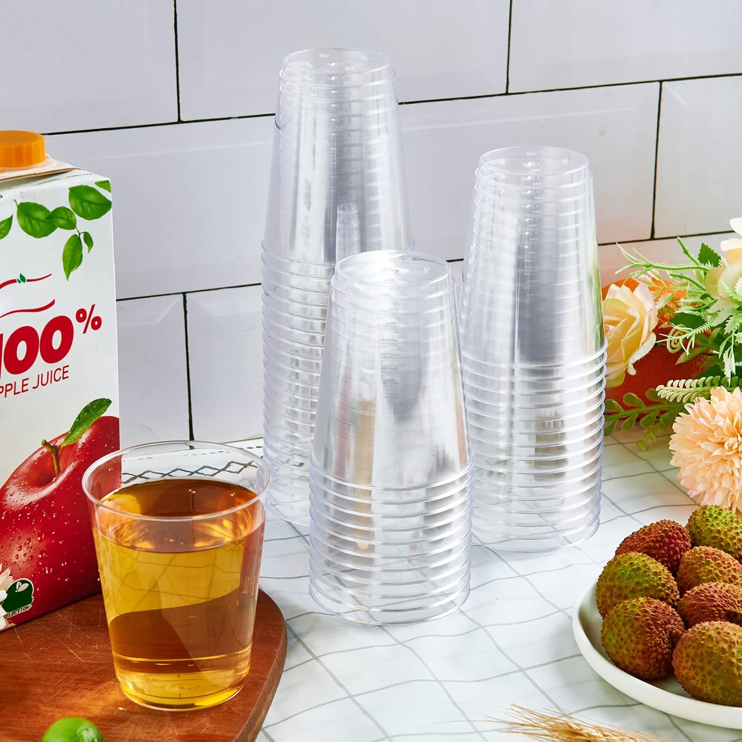 JollyPack 300 Pack Clear Plastic Cups 10 Oz Heavy Duty
