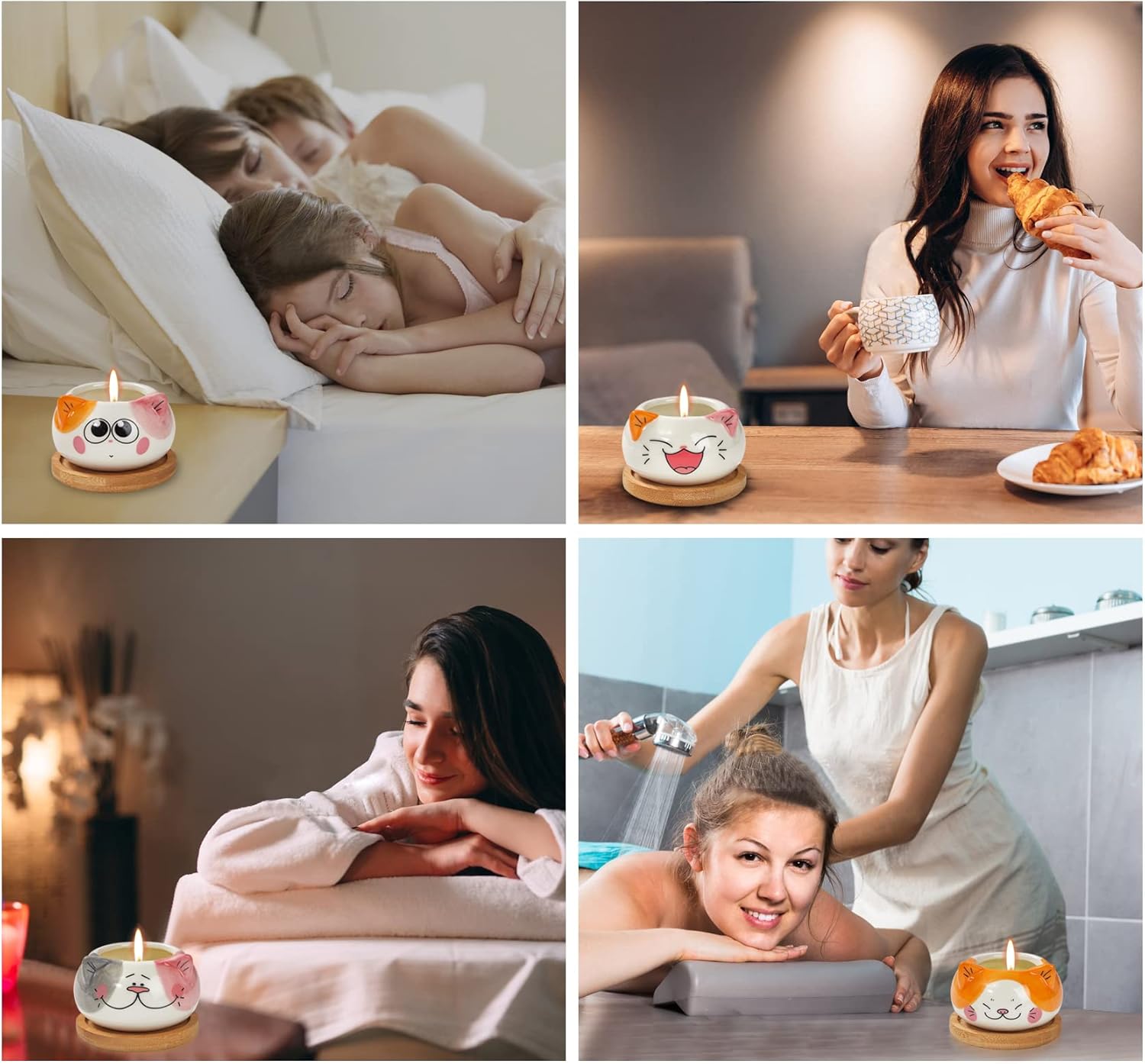 Kinforse Scented Candles 6 Pack Cat-Themed Gifts for Women