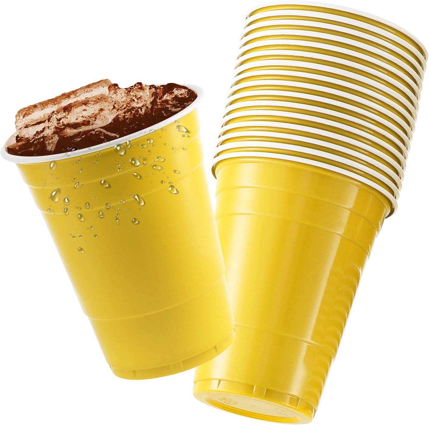 StarMar 16 Oz Yellow Cups 50 Pack Disposable