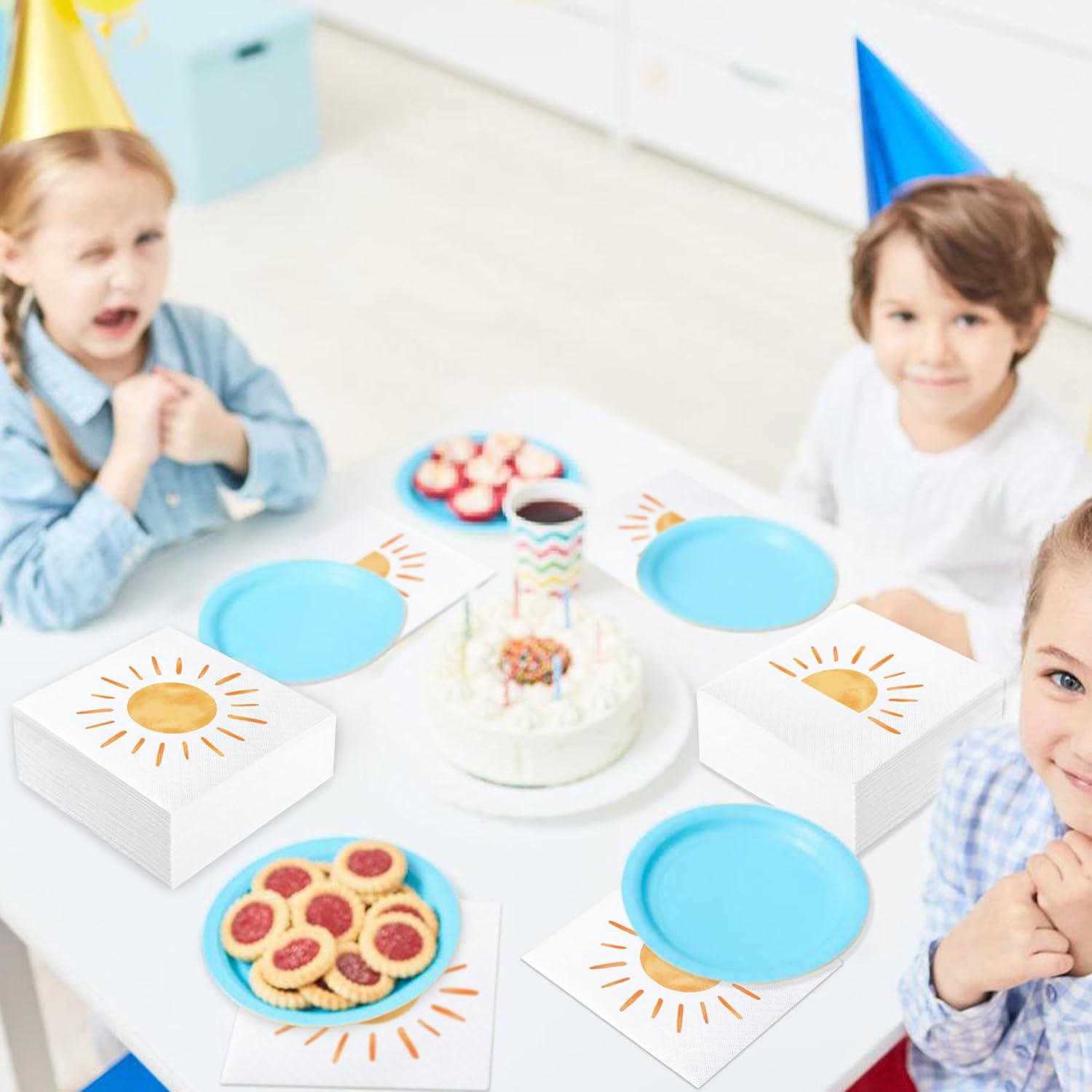 100 PCS Boho Sun Paper Napkins for Birthday Party