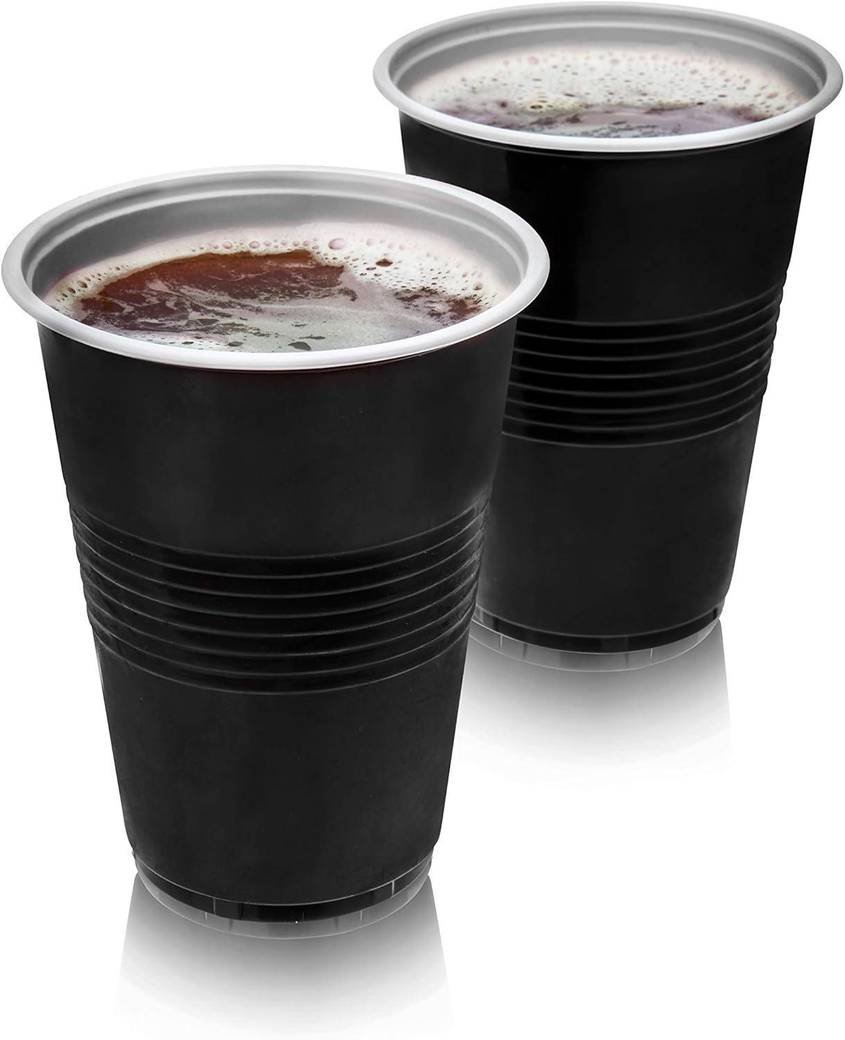 True Black 16oz Plastic Cups Set of 50 for Parties